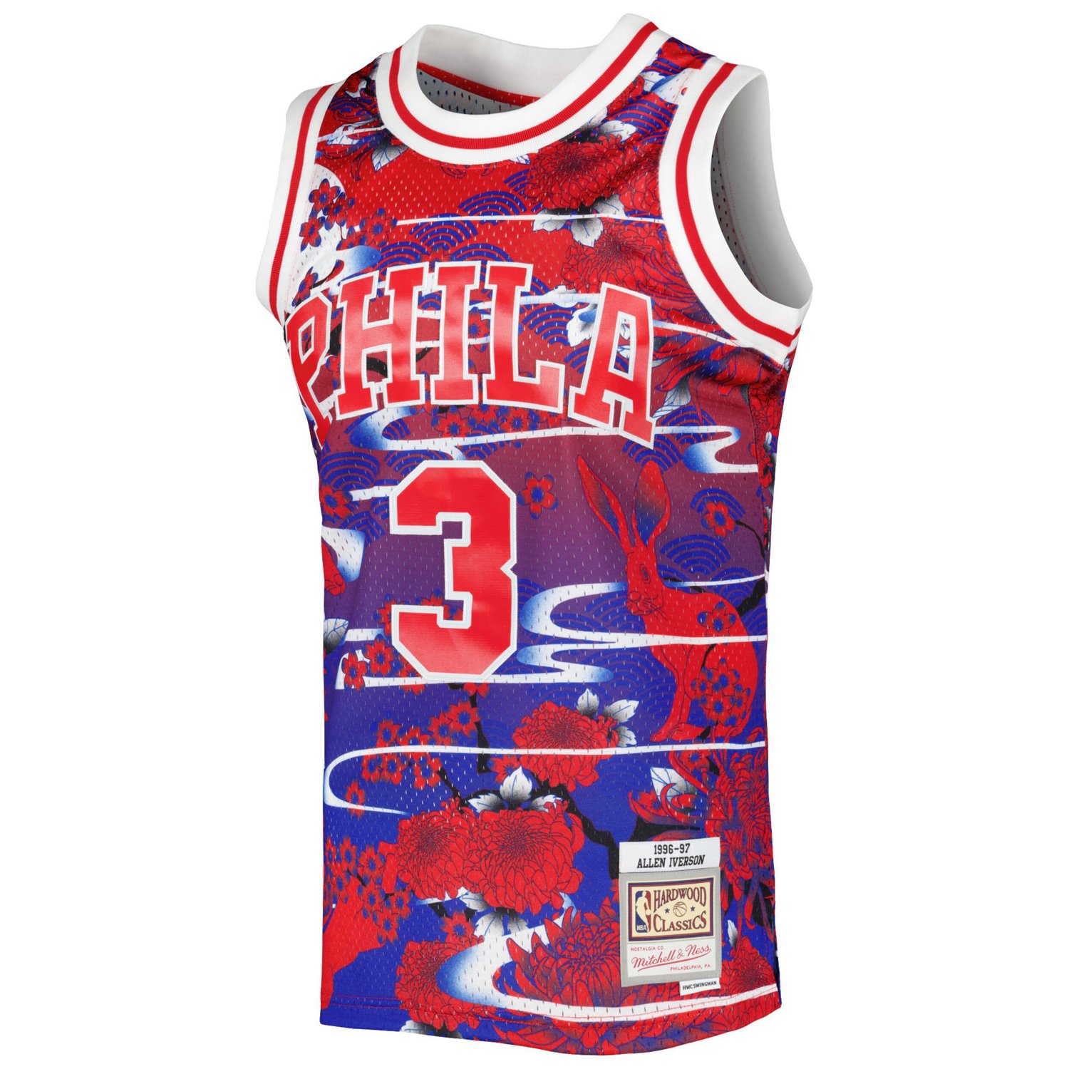 Mitchell  Ness Allen Iverson Philadelphia 76ers 1996/97 Hardwood Classics Lunar New Year Swingman Jersey                         - view number 2