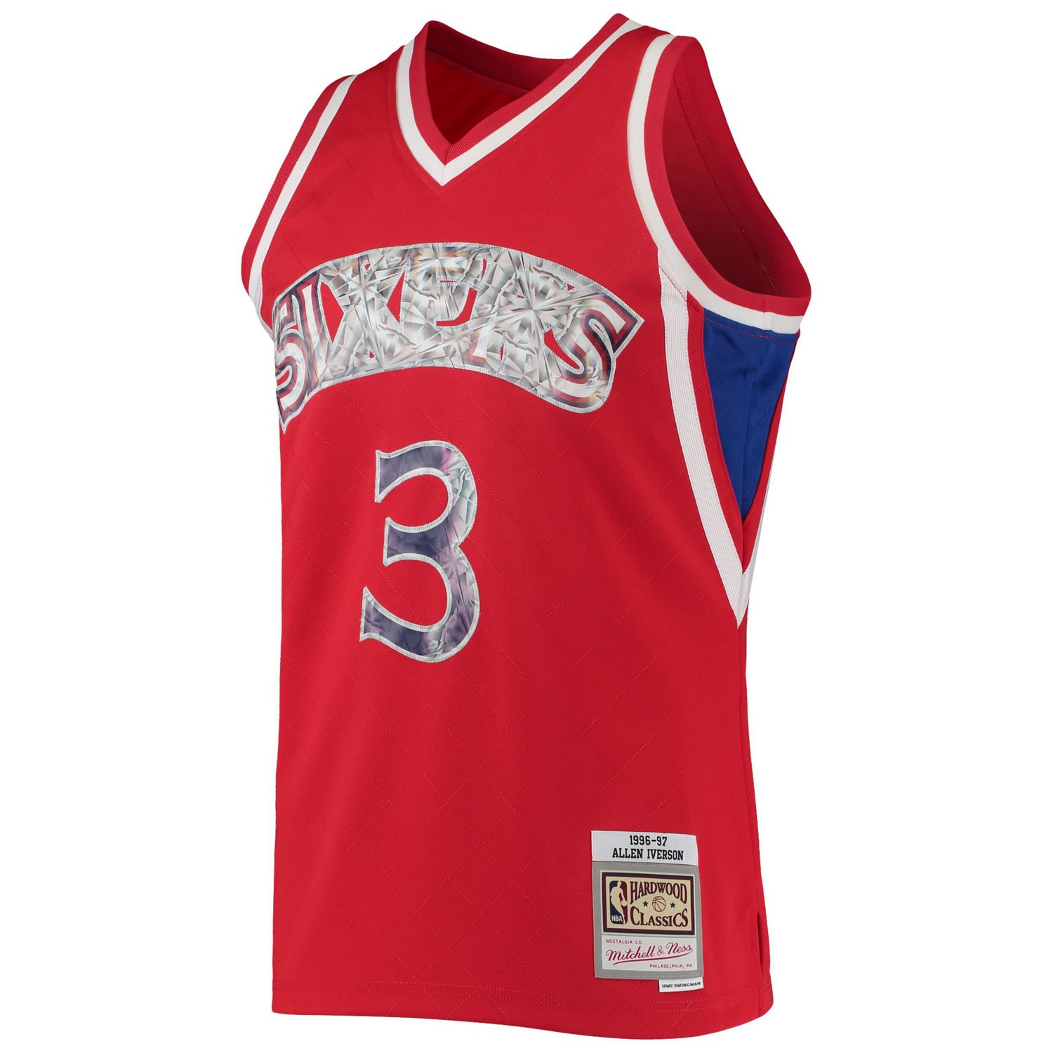 Mitchell  Ness Allen Iverson Philadelphia 76ers 1996/97 Hardwood Classics NBA 75th Anniversary Diamond Swingman Jersey           - view number 2