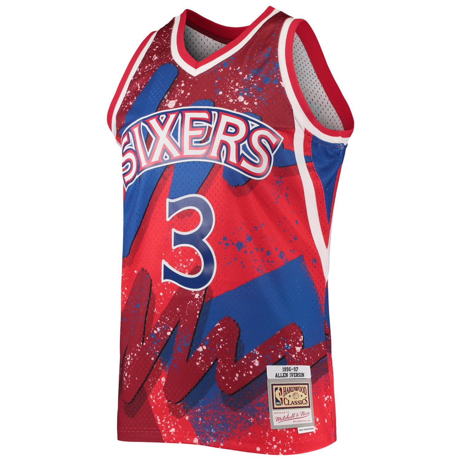 Mitchell  Ness Allen Iverson Philadelphia 76ers Hardwood Classics 1996/97 Hyper Hoops Swingman Jersey                            - view number 2