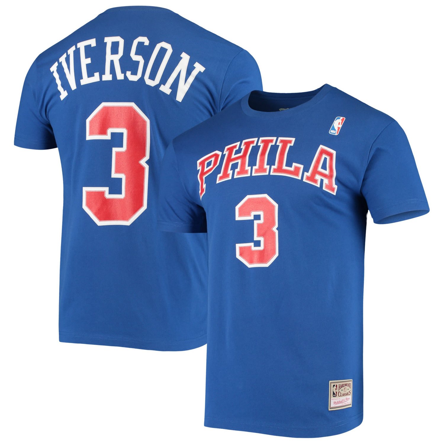 Mitchell  Ness Allen Iverson Philadelphia 76ers Hardwood Classics Name  Number Player T-Shirt