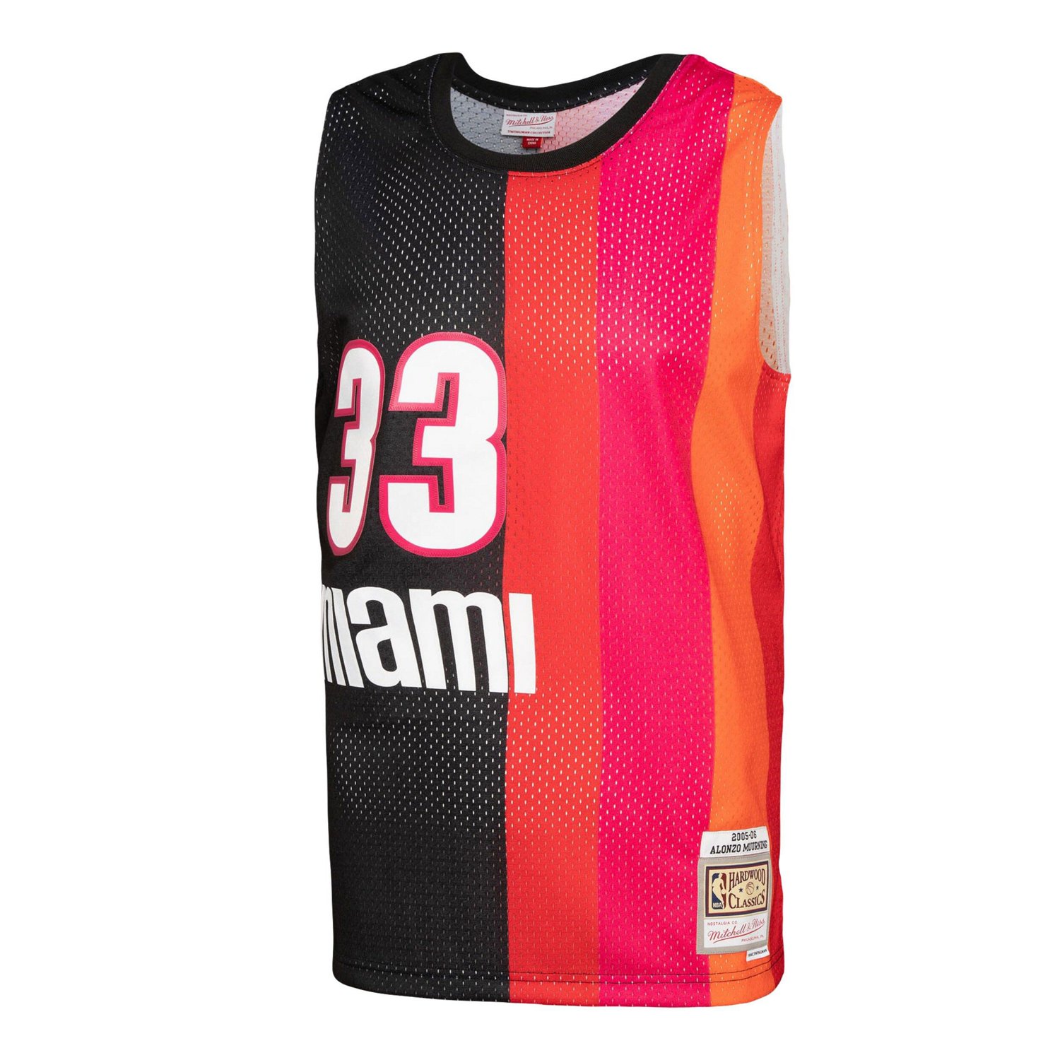Mitchell  Ness Alonzo Mourning /Red Miami Heat Hardwood Classics 2005/06 Split Swingman Jersey                                   - view number 2