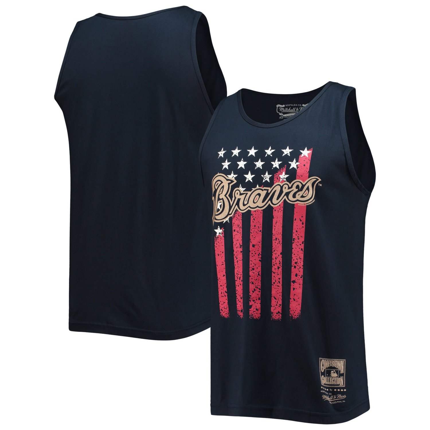 Mitchell  Ness Atlanta Braves Cooperstown Collection Stars and Stripes Tank Top