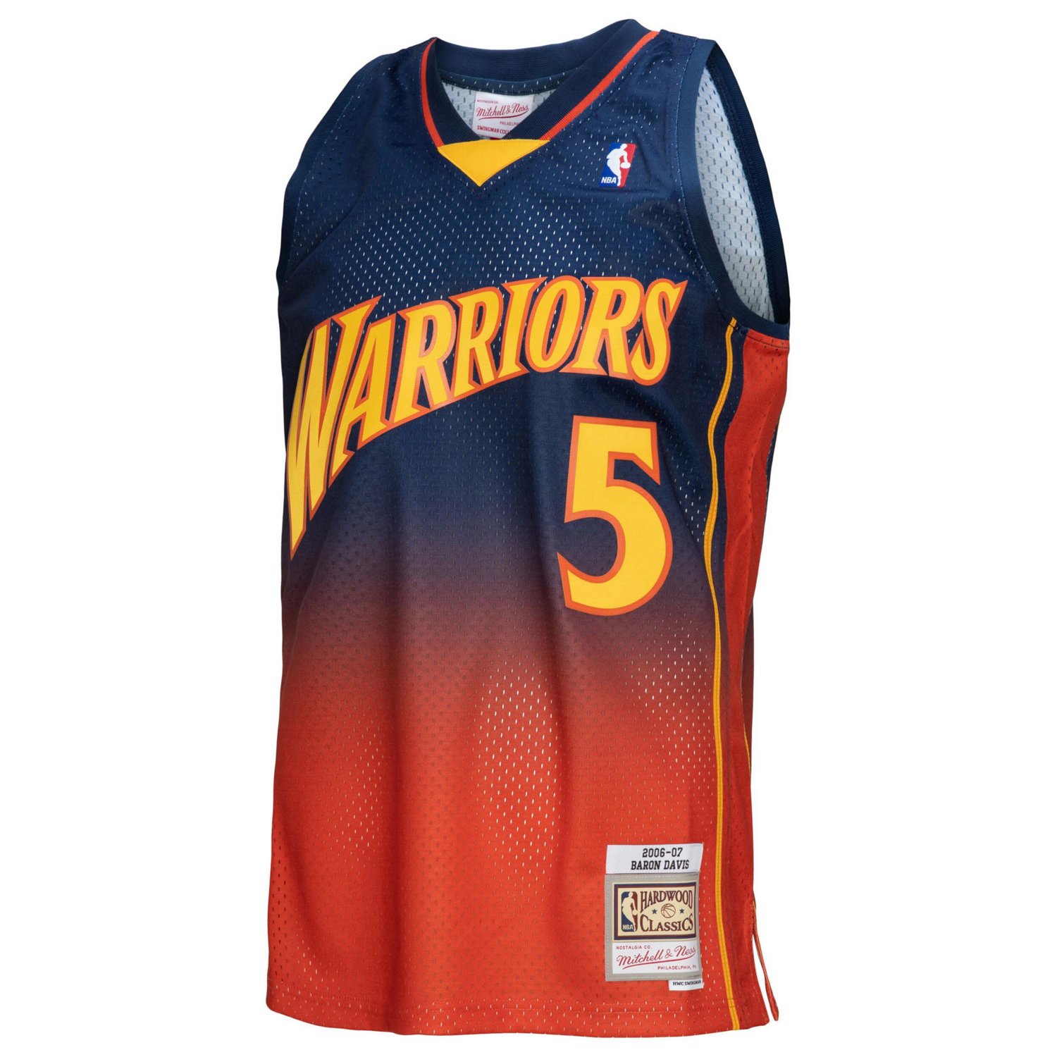 Mitchell  Ness Baron Davis /Orange Golden State Warriors 2006/07 Hardwood Classics Fadeaway Swingman Player Jersey               - view number 2