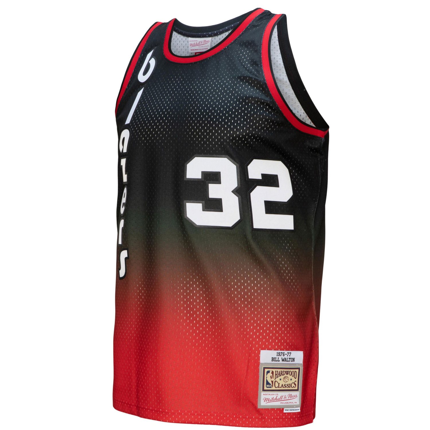 Mitchell  Ness Bill Walton /Black Portland Trail Blazers 1976/77 Hardwood Classics Fadeaway Swingman Player Jersey               - view number 2