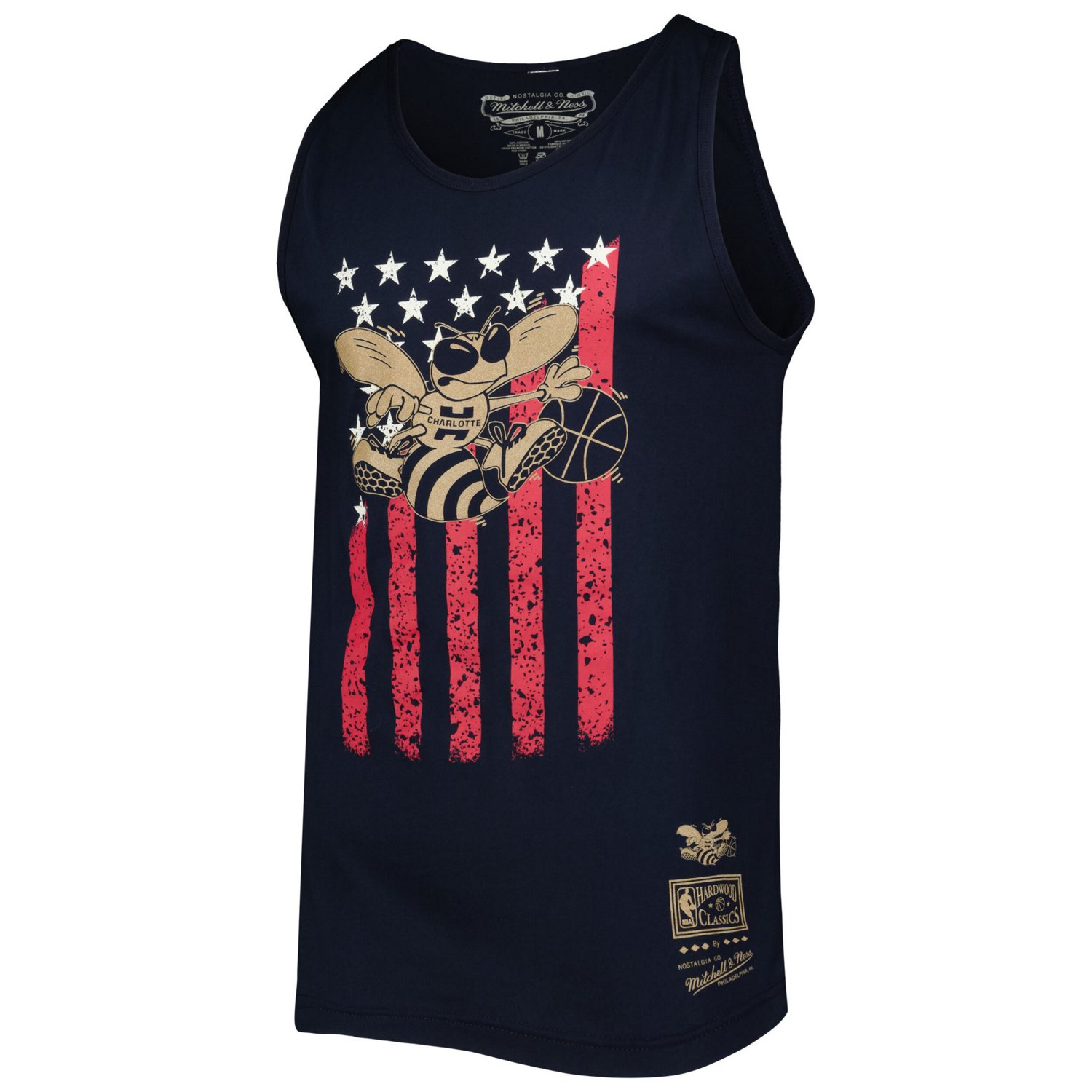 Mitchell  Ness Charlotte Hornets Hardwood Classics Americana Stars and Stripes Tank Top                                          - view number 2