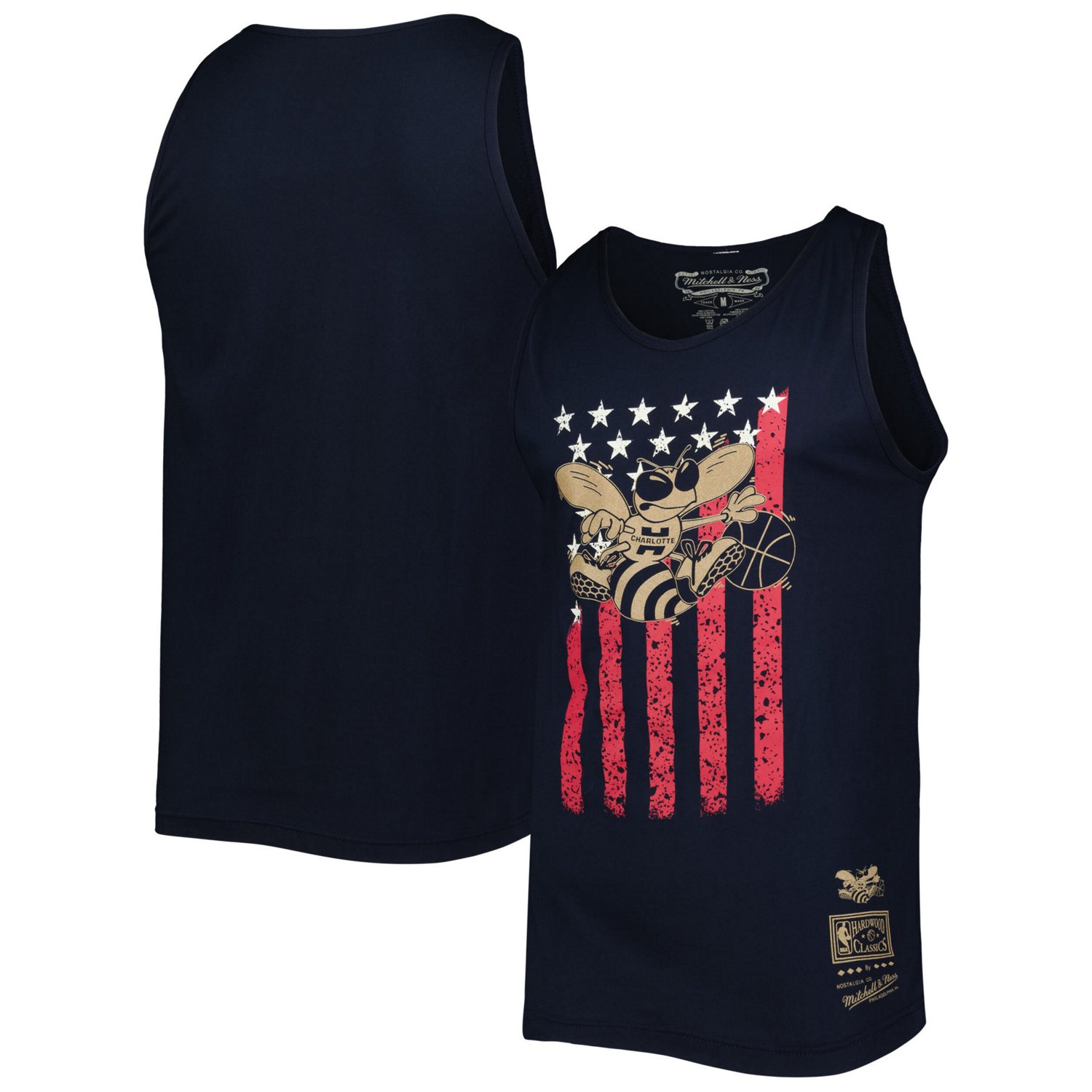 Mitchell  Ness Charlotte Hornets Hardwood Classics Americana Stars and Stripes Tank Top                                          - view number 1