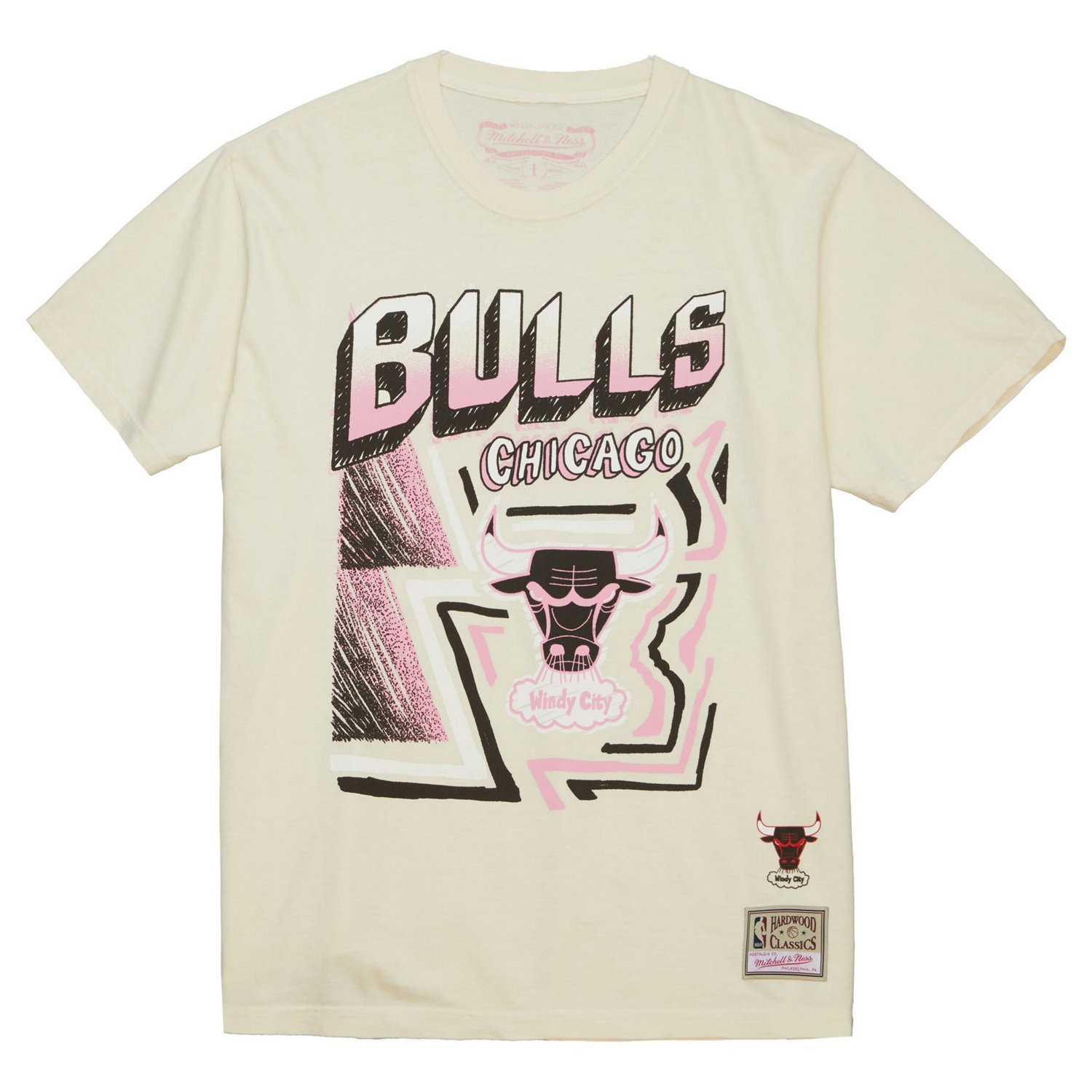Mitchell  Ness Chicago Bulls Hardwood Classics Sidewalk Sketch T-Shirt - view number 2