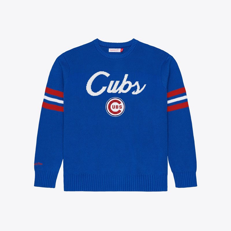 Men's Mitchell & Ness Royal Chicago Cubs Head Coach Sweater - Royal