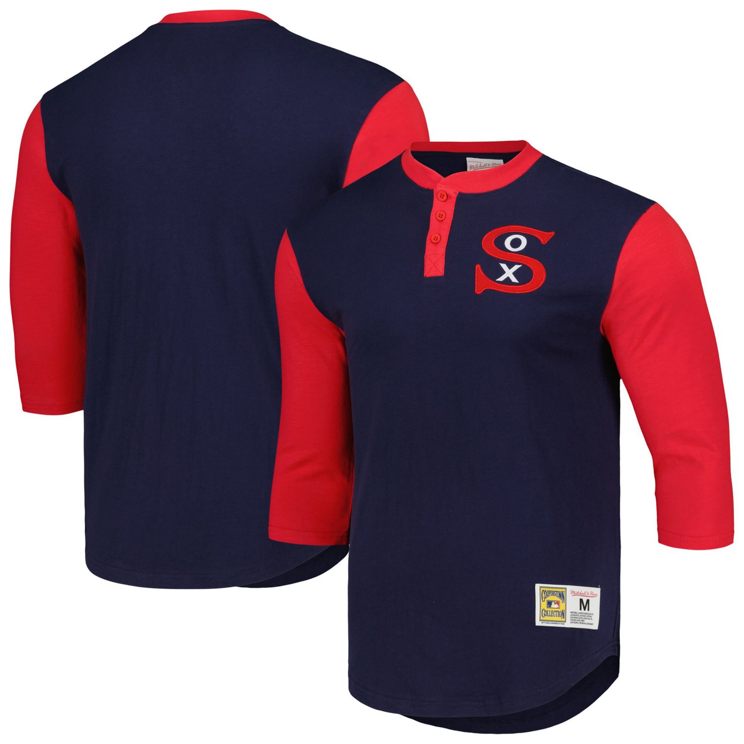 Mitchell  Ness Chicago White Sox Cooperstown Collection Legendary Slub Henley 3/4-Sleeve T-Shirt