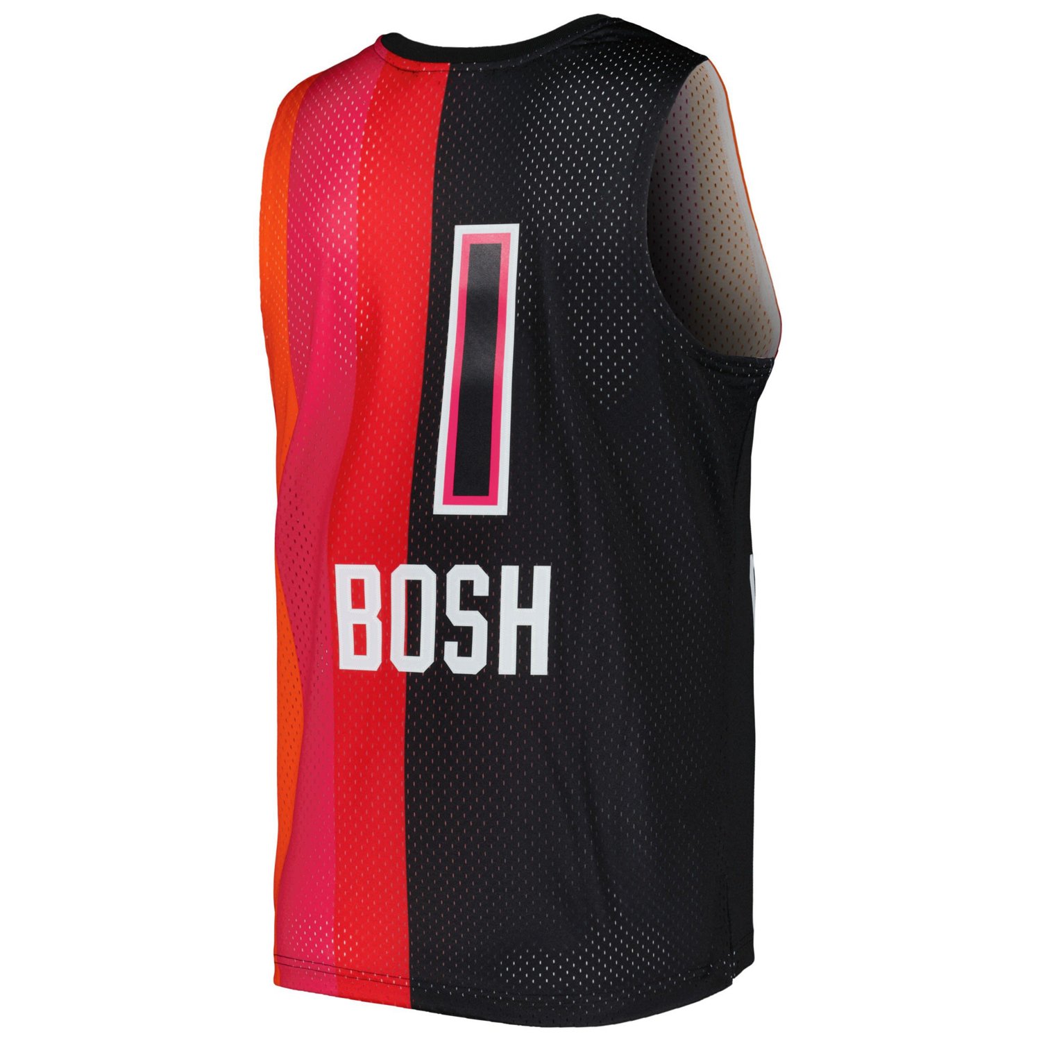 Mitchell  Ness Chris Bosh /Red Miami Heat Hardwood Classics 2011/12 Split Swingman Jersey                                        - view number 3