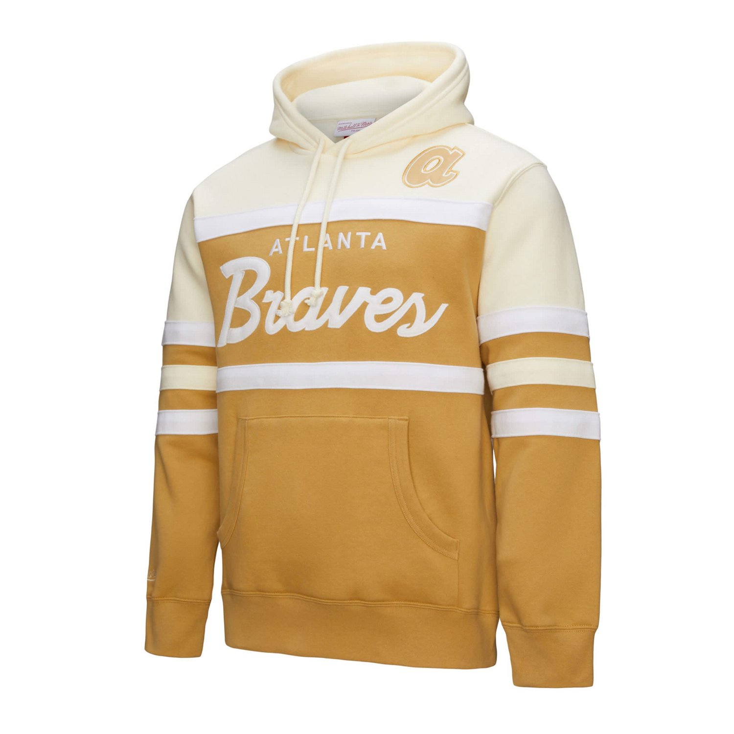 Mitchell  Ness Cream Atlanta Braves Head Coach Pullover Hoodie - view number 2