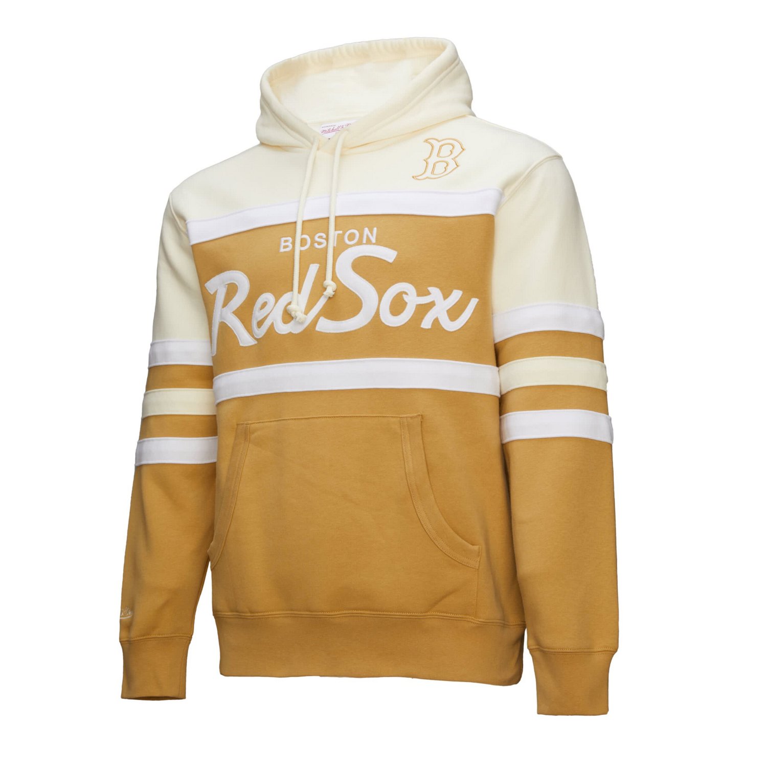 Mitchell  Ness Cream Boston Red Sox Head Coach Pullover Hoodie - view number 2