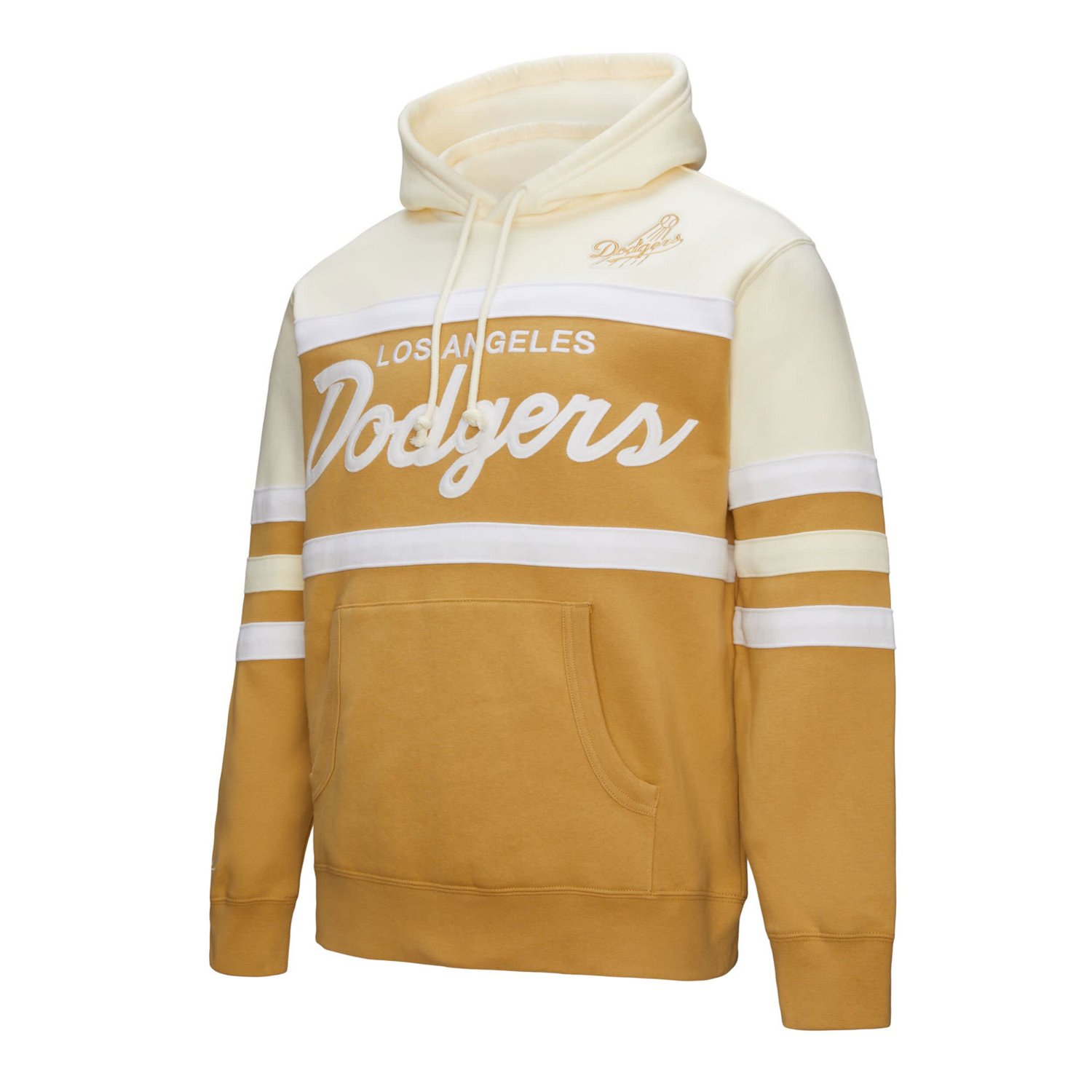 Mitchell  Ness Cream Los Angeles Dodgers Head Coach Pullover Hoodie - view number 2