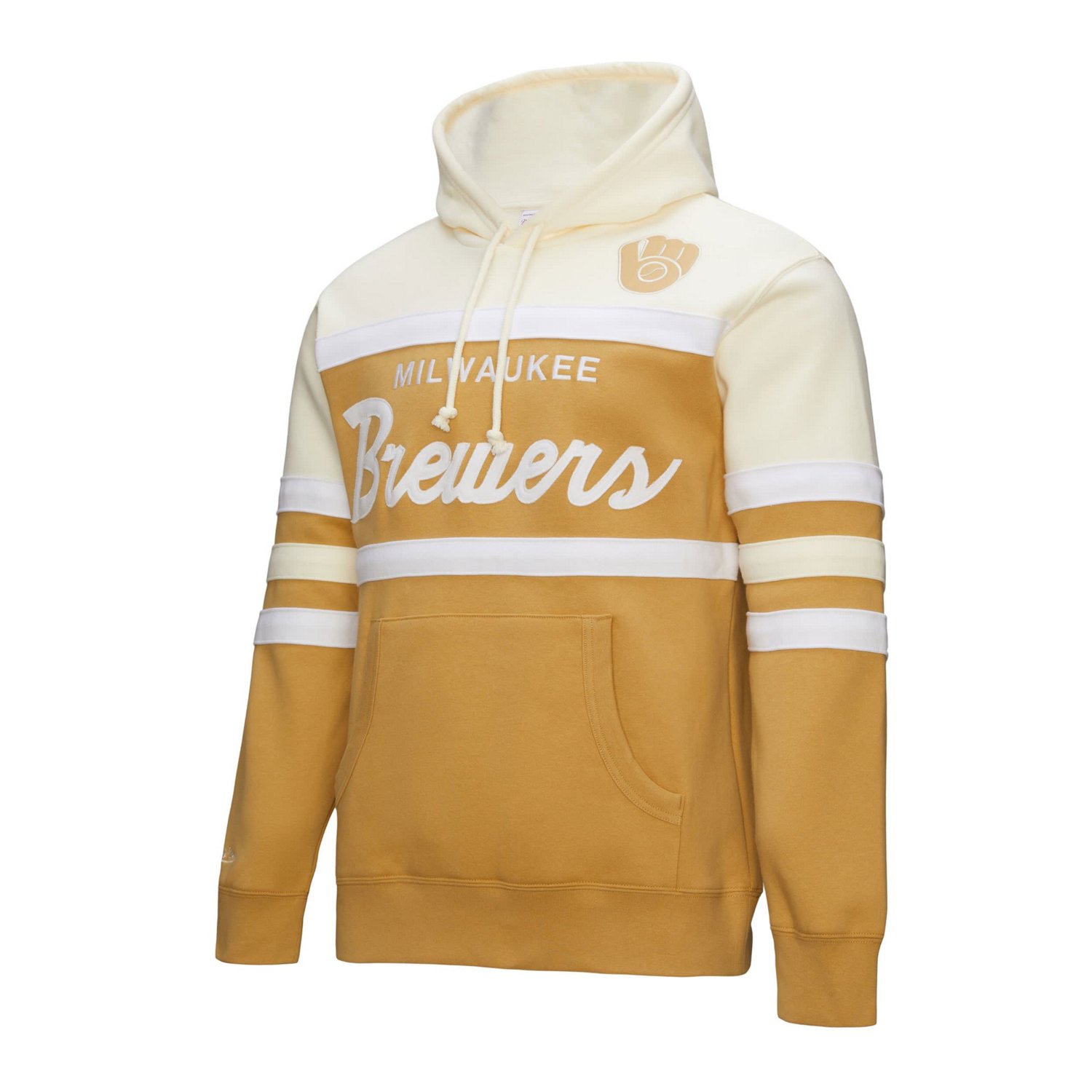 Mitchell  Ness Cream Milwaukee Brewers Head Coach Pullover Hoodie - view number 2