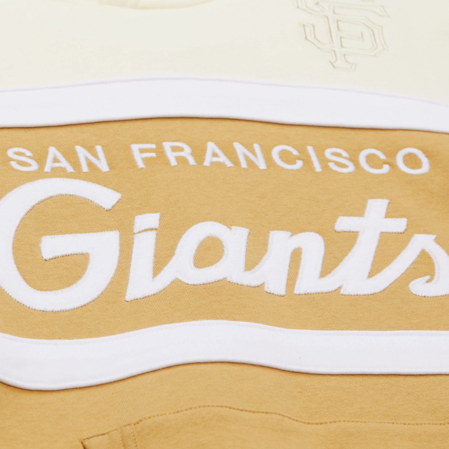 Mitchell  Ness Cream San Francisco Giants Head Coach Pullover Hoodie - view number 4