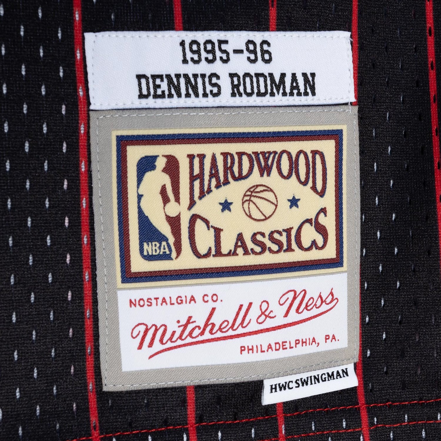 Mitchell  Ness Dennis Rodman /Black Chicago Bulls Hardwood Classics 1995/96 Split Swingman Jersey