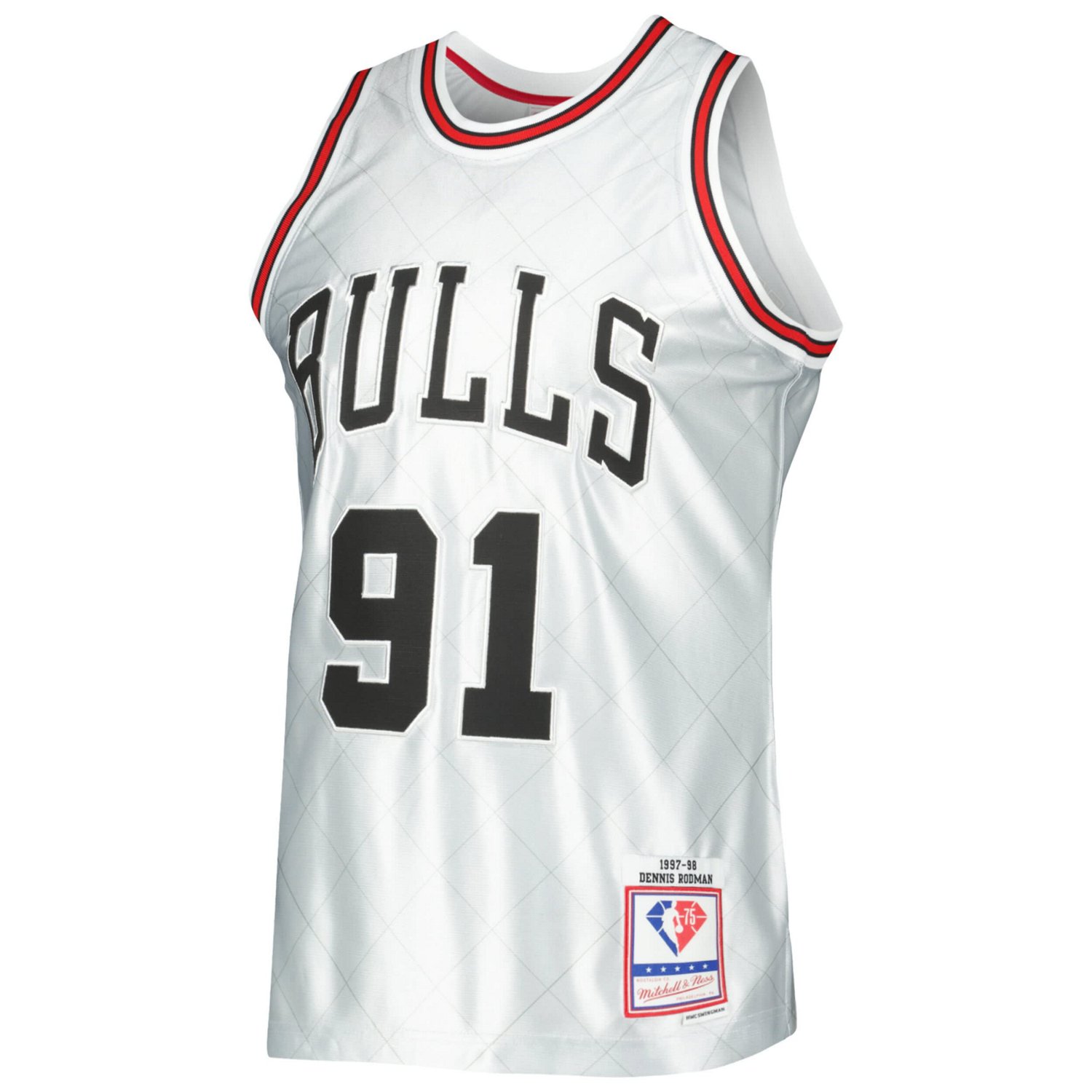 Mitchell  Ness Dennis Rodman Chicago Bulls 1997/98 Hardwood Classics 75th Anniversary Swingman Jersey