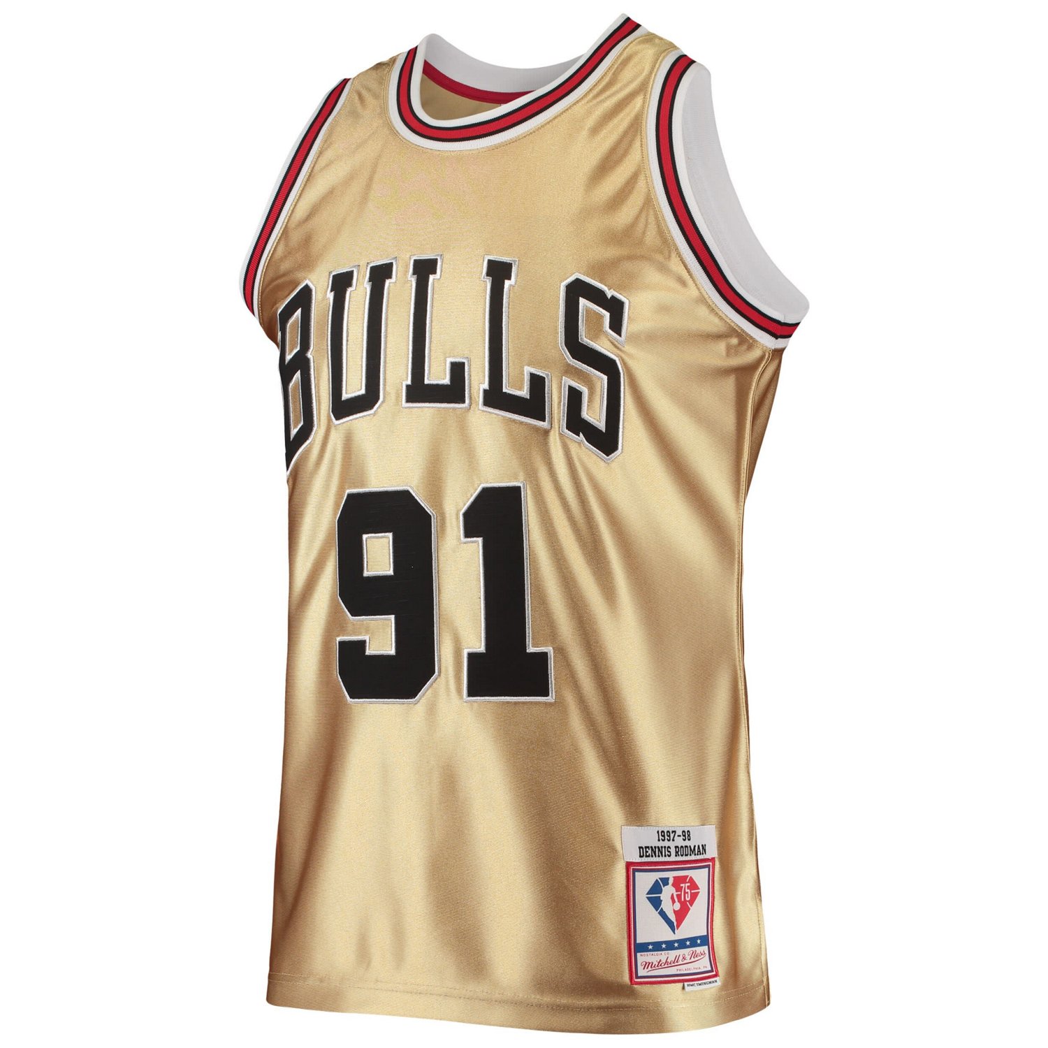 Mitchell  Ness Dennis Rodman Chicago Bulls 75th Anniversary 1997/98 Hardwood Classics Swingman Jersey                            - view number 2