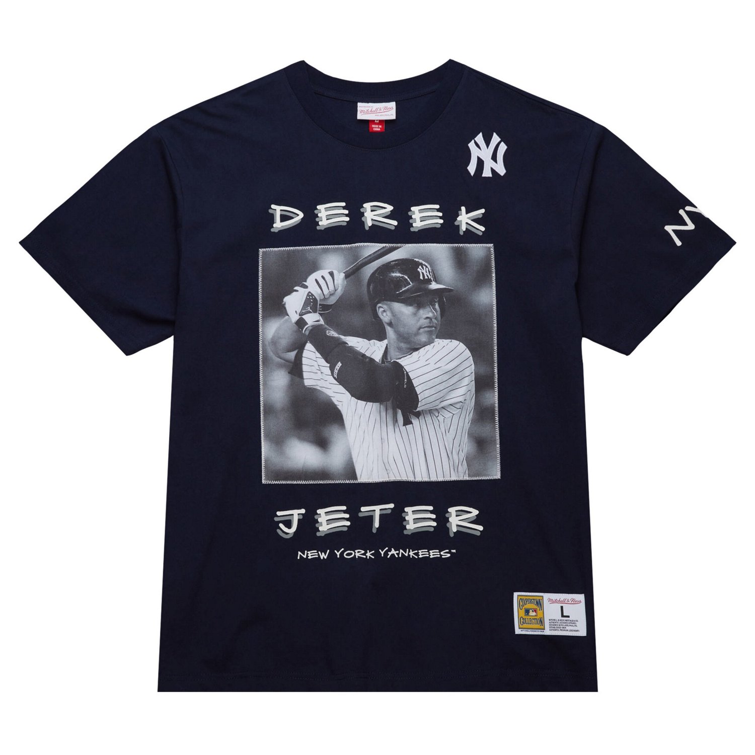 Mitchell  Ness Derek Jeter New York Yankees Cooperstown Collection Heavyweight Premium Player Vintage Logo T-Shirt               - view number 2