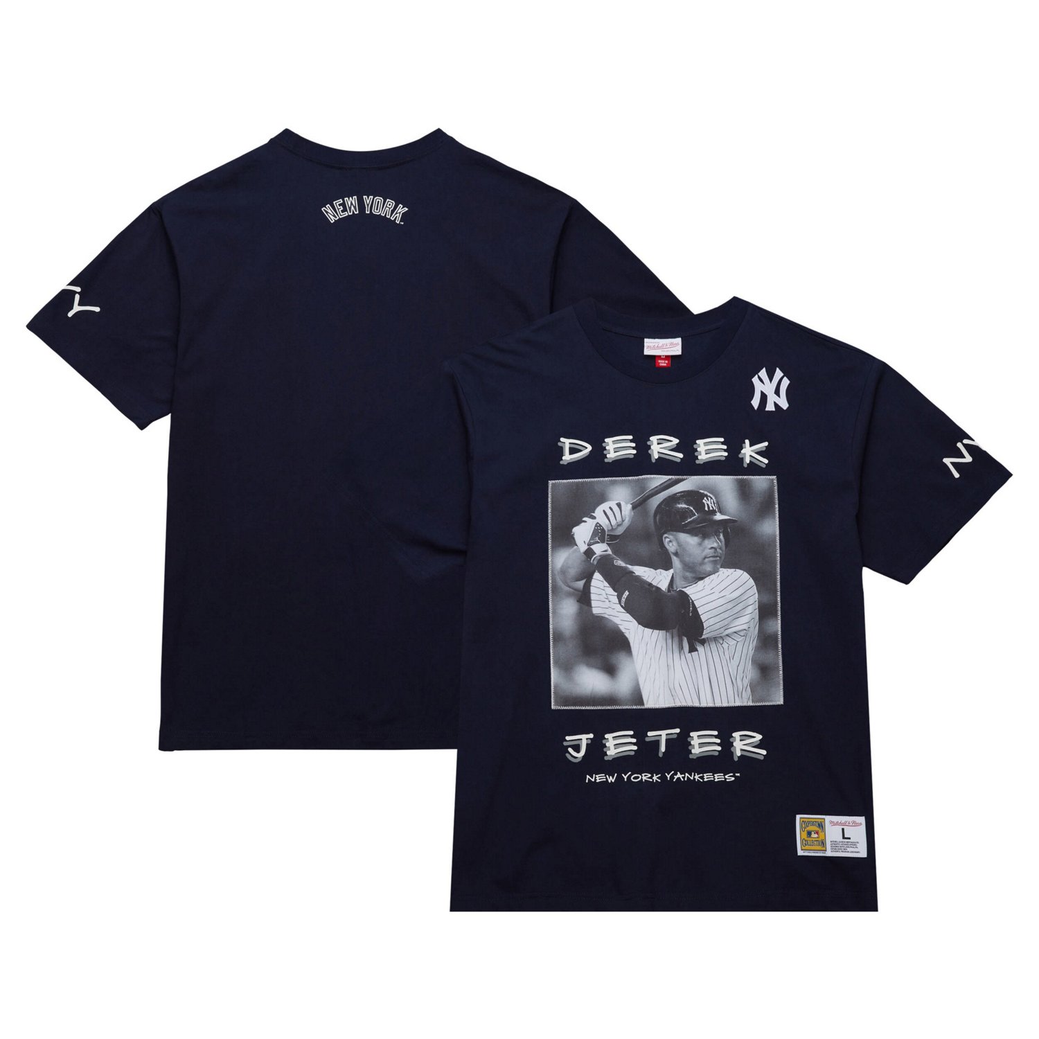 Mitchell  Ness Derek Jeter New York Yankees Cooperstown Collection Heavyweight Premium Player Vintage Logo T-Shirt               - view number 1