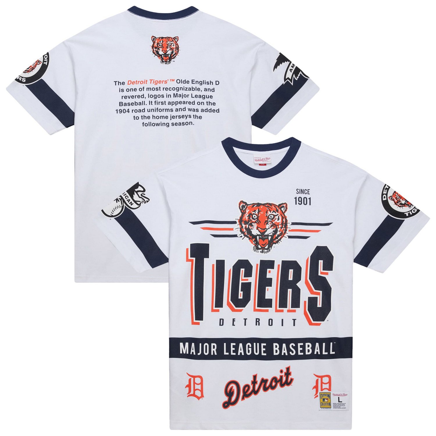 Mitchell  Ness Detroit Tigers Cooperstown Collection Team Origins Premium T-Shirt                                               