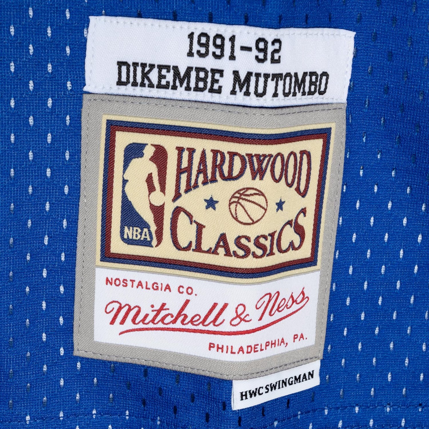 Mitchell  Ness Dikembe Mutombo /Gold Denver Nuggets Hardwood Classics 1991/92 Split Swingman Jersey                              - view number 4