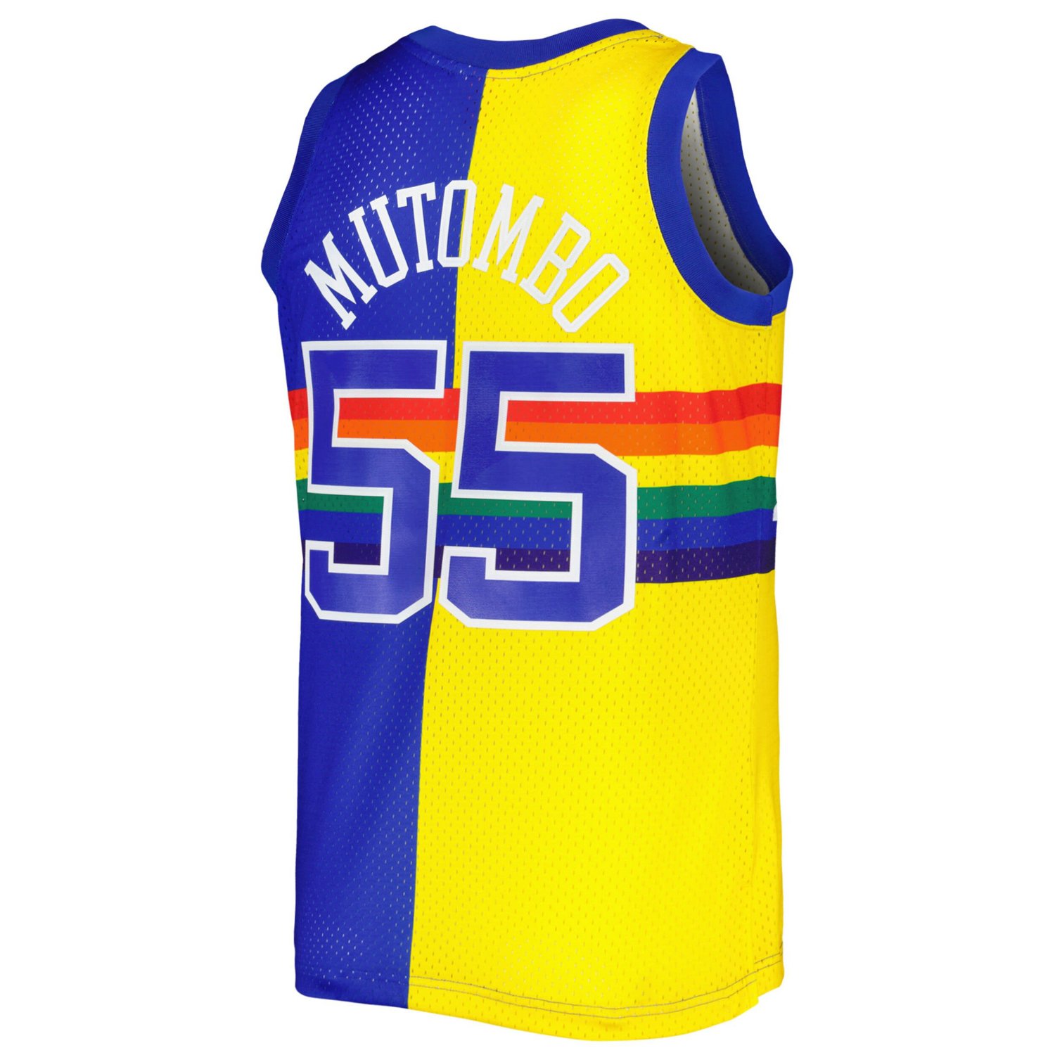 Mitchell  Ness Dikembe Mutombo /Gold Denver Nuggets Hardwood Classics 1991/92 Split Swingman Jersey                              - view number 3