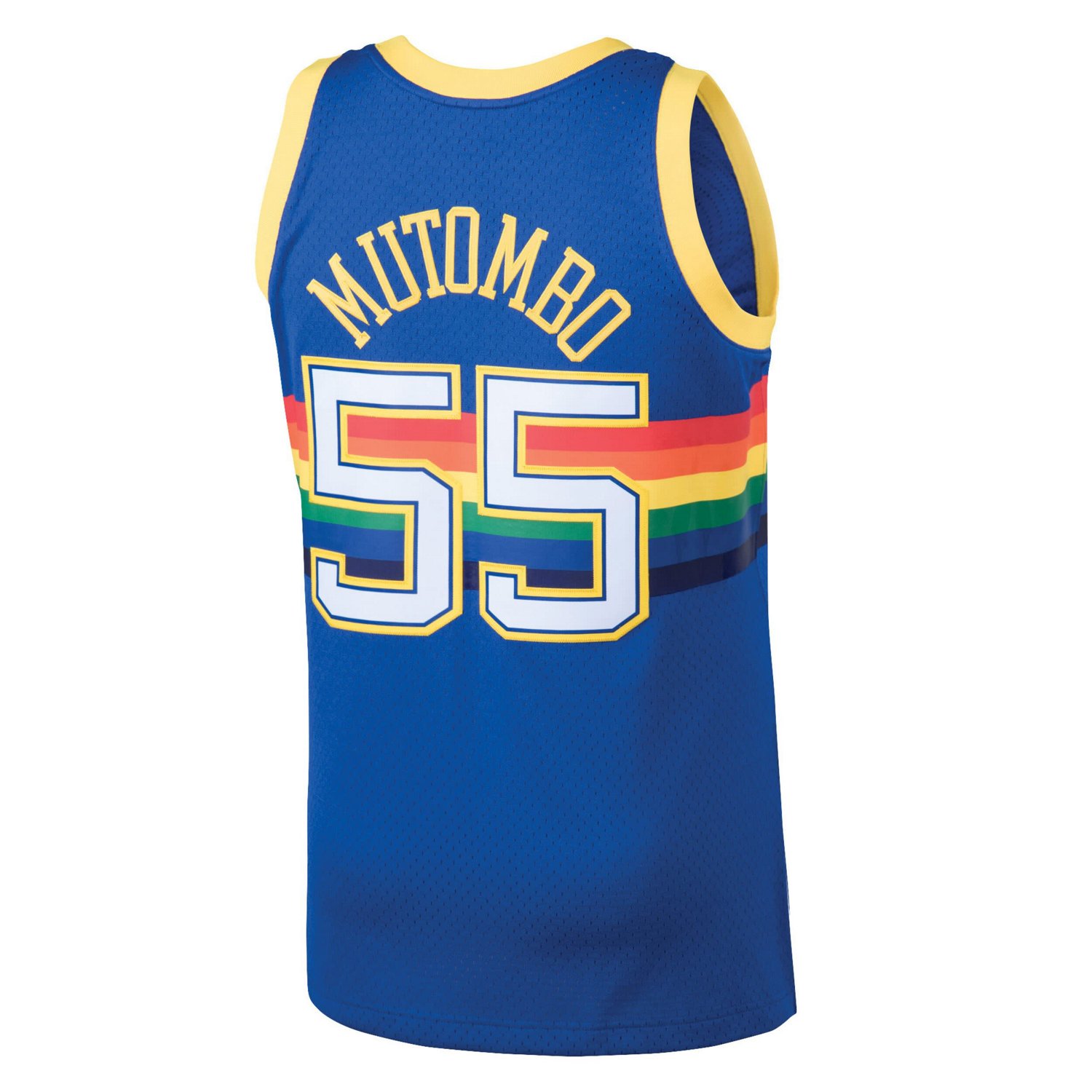 Men's Denver Nuggets Dikembe Mutombo Mitchell & good Ness 1991-92 Swingman Jersey