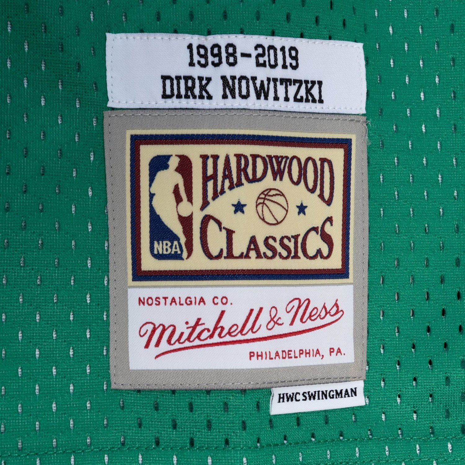 Mitchell  Ness Dirk Nowitzki Green Dallas Mavericks Hardwood Classics 1998 2019 Split Swingman Jersey                            - view number 4