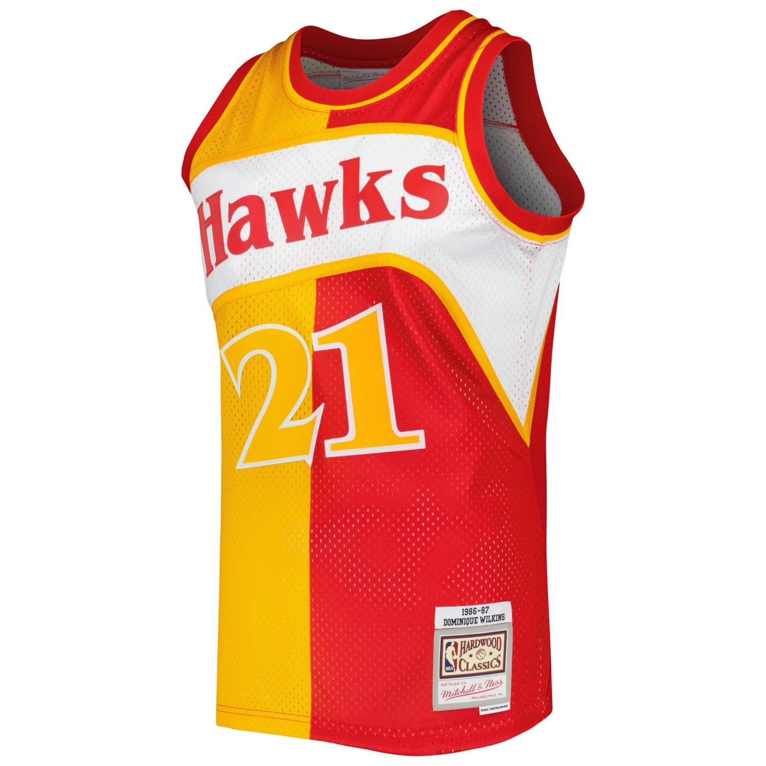 Mitchell  Ness Dominique Wilkins /Red Atlanta Hawks Hardwood Classics 1986/87 Split Swingman Jersey                              - view number 2