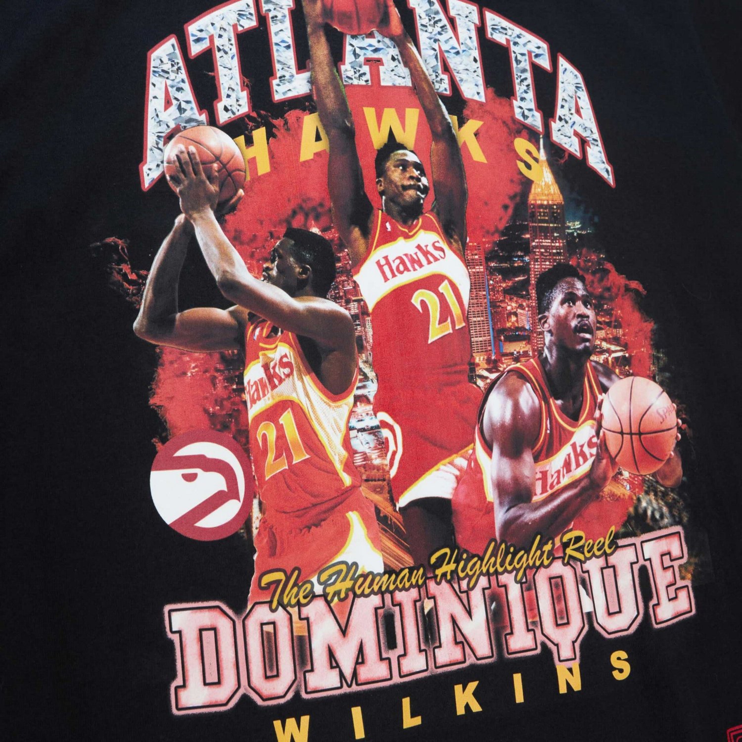 Mitchell  Ness Dominique Wilkins Atlanta Hawks Hardwood Classics Bling Concert Player T-Shirt                                    - view number 4