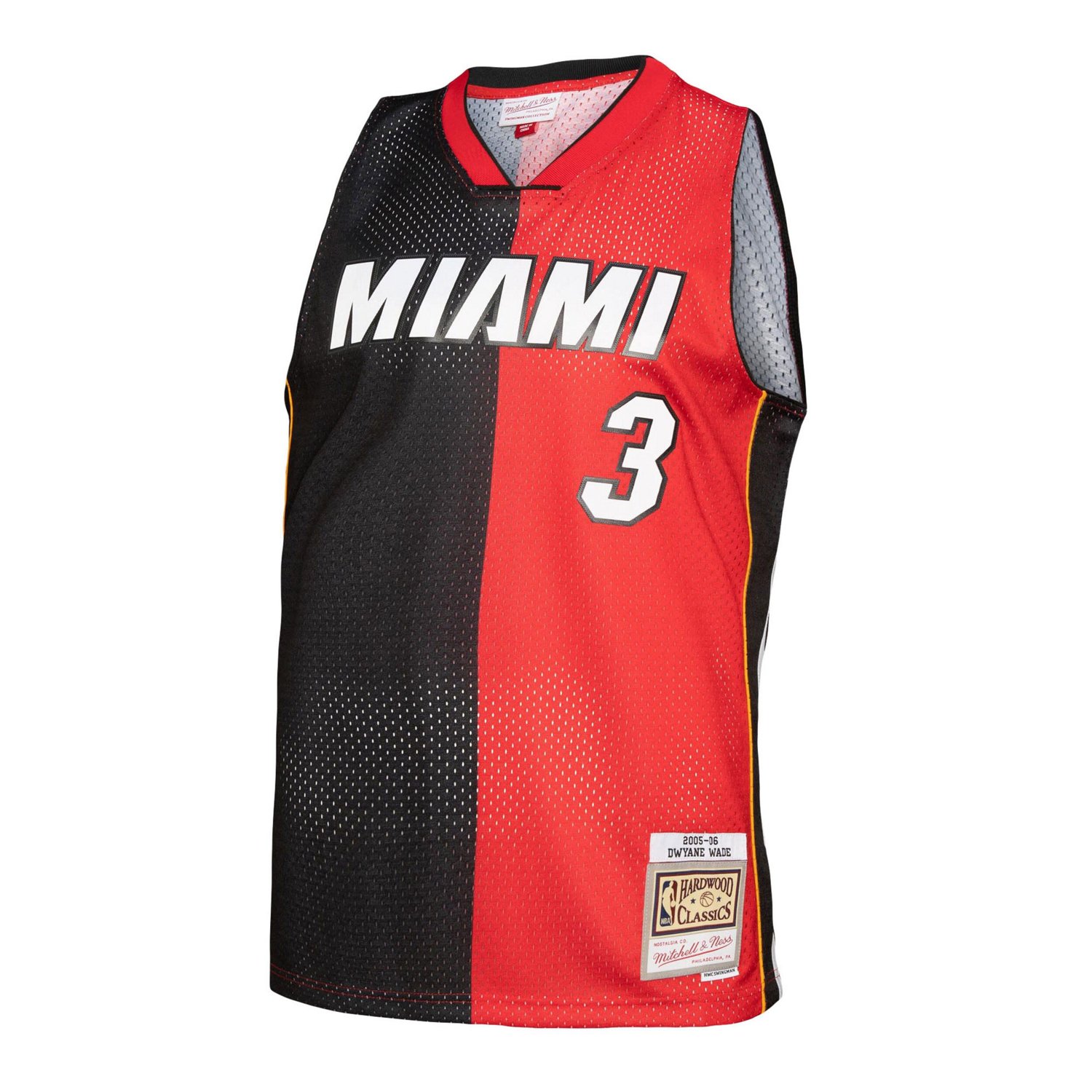 Mitchell  Ness Dwyane Wade /Red Miami Heat Big  Tall Hardwood Classics 2005/06 Split Swingman Jersey                             - view number 2