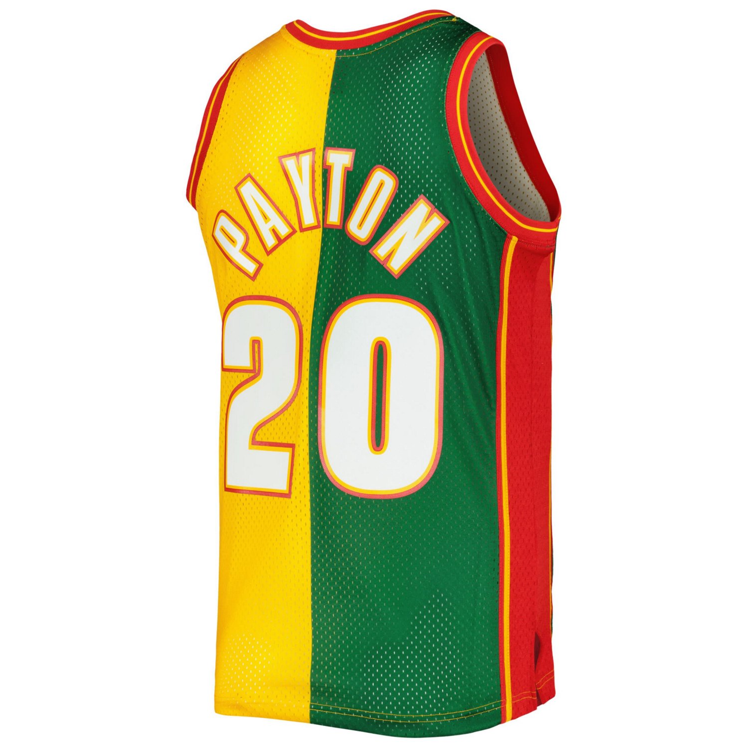 Mitchell  Ness Gary Payton /Gold Seattle SuperSonics Hardwood Classics 1995/96 Split Swingman Jersey