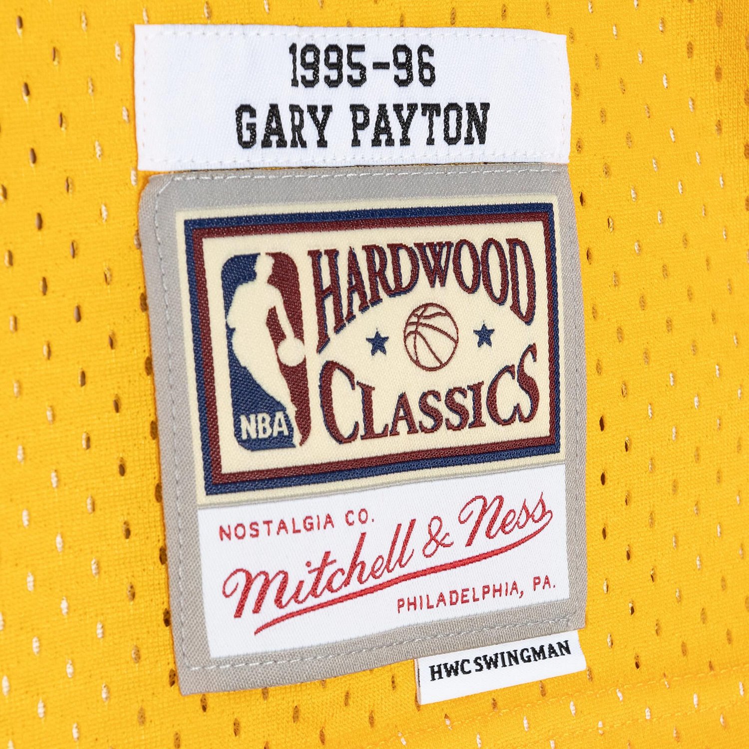 Mitchell  Ness Gary Payton /Gold Seattle SuperSonics Hardwood Classics 1995/96 Split Swingman Jersey                             - view number 4