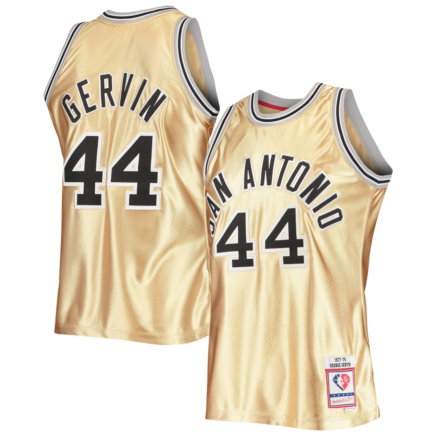 Mitchell  Ness George Gervin San Antonio Spurs 75th Anniversary 1977/78 Hardwood Classics Swingman Jersey                        - view number 1