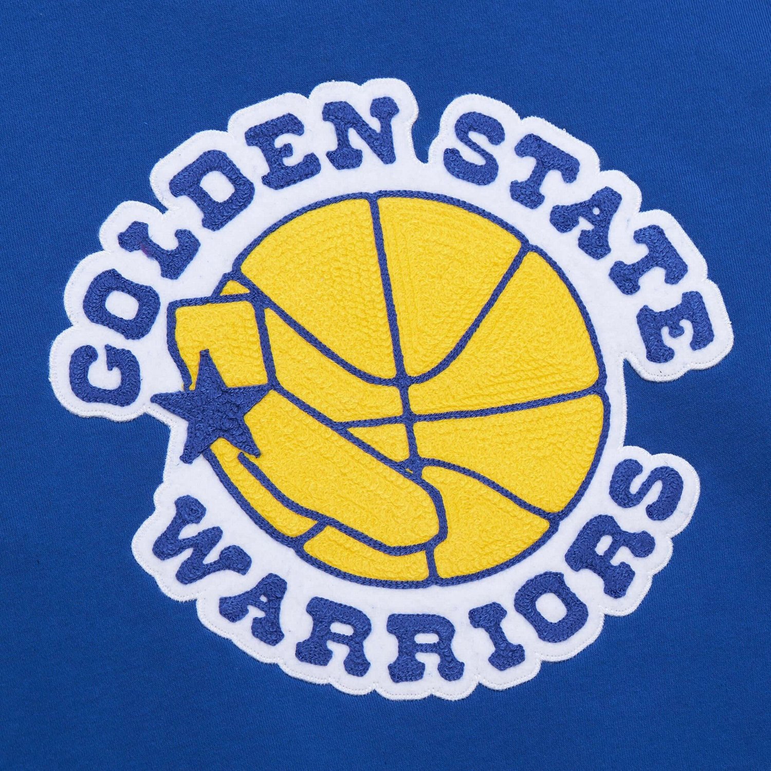 Mitchell  Ness Golden State Warriors Chainstitch Applique Vintage Heavyweight Pullover Hoodie - view number 4