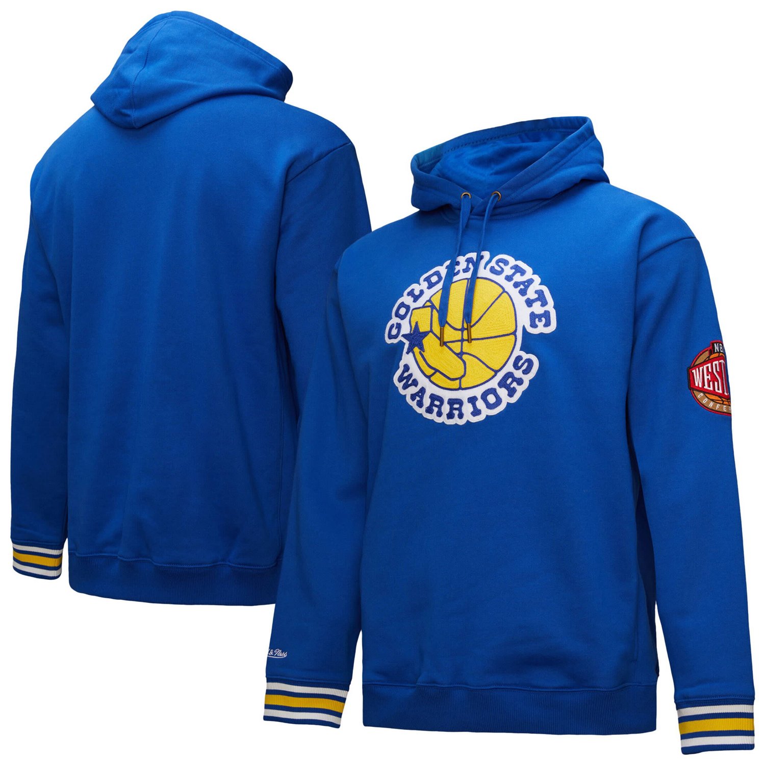 Mitchell  Ness Golden State Warriors Chainstitch Applique Vintage Heavyweight Pullover Hoodie - view number 1