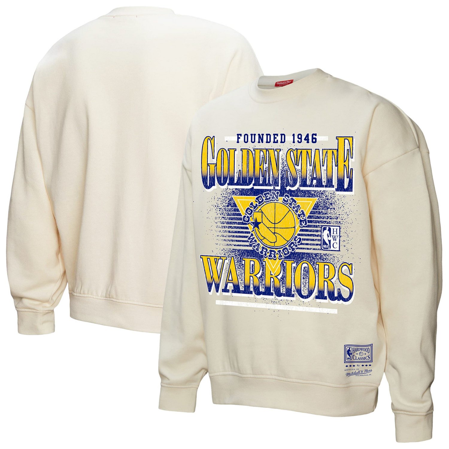 Mitchell  Ness Golden State Warriors Oversprayed Pullover Sweatshirt