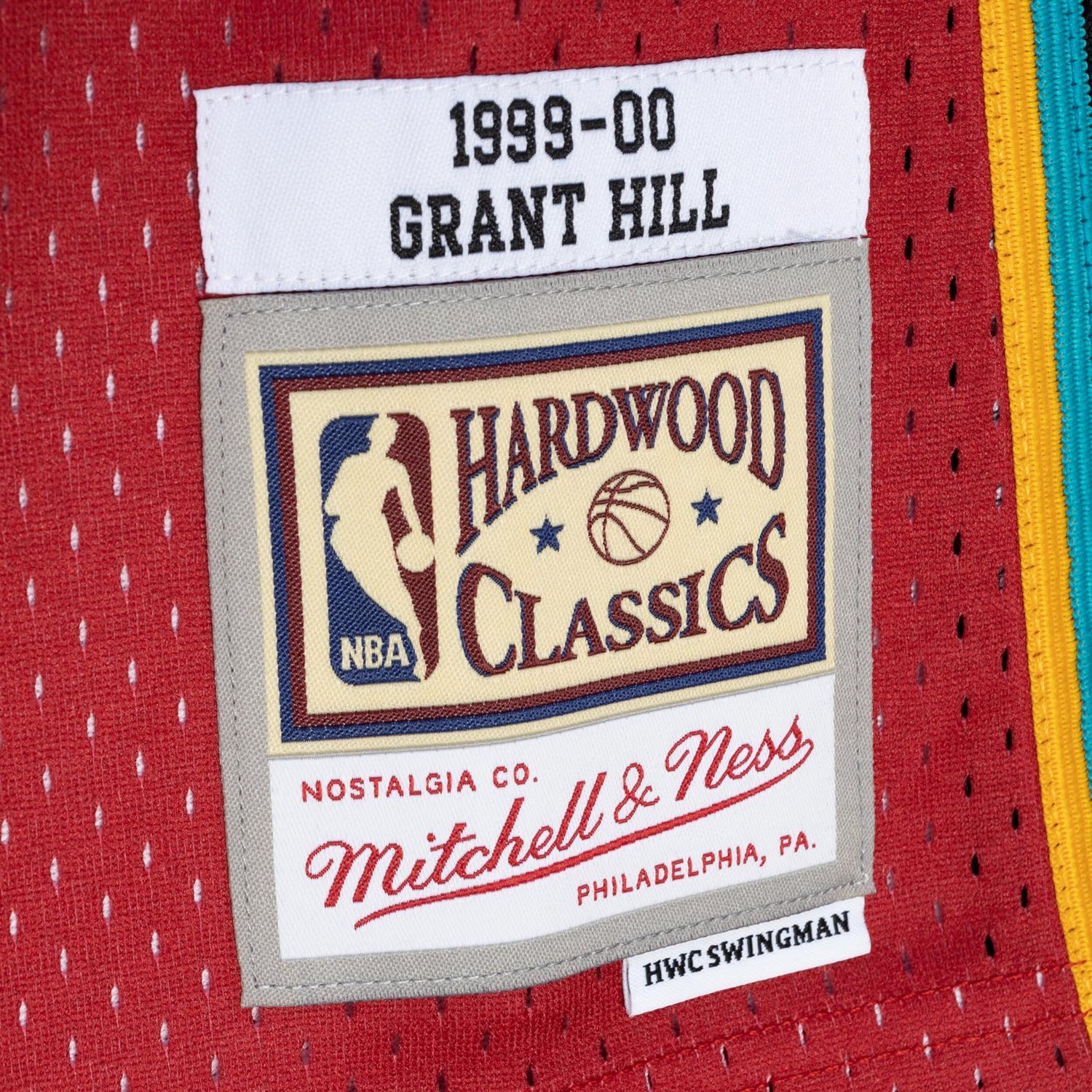 Mitchell  Ness Grant Hill /Red Detroit Pistons Hardwood Classics 1999/00 Split Swingman Jersey                                   - view number 4