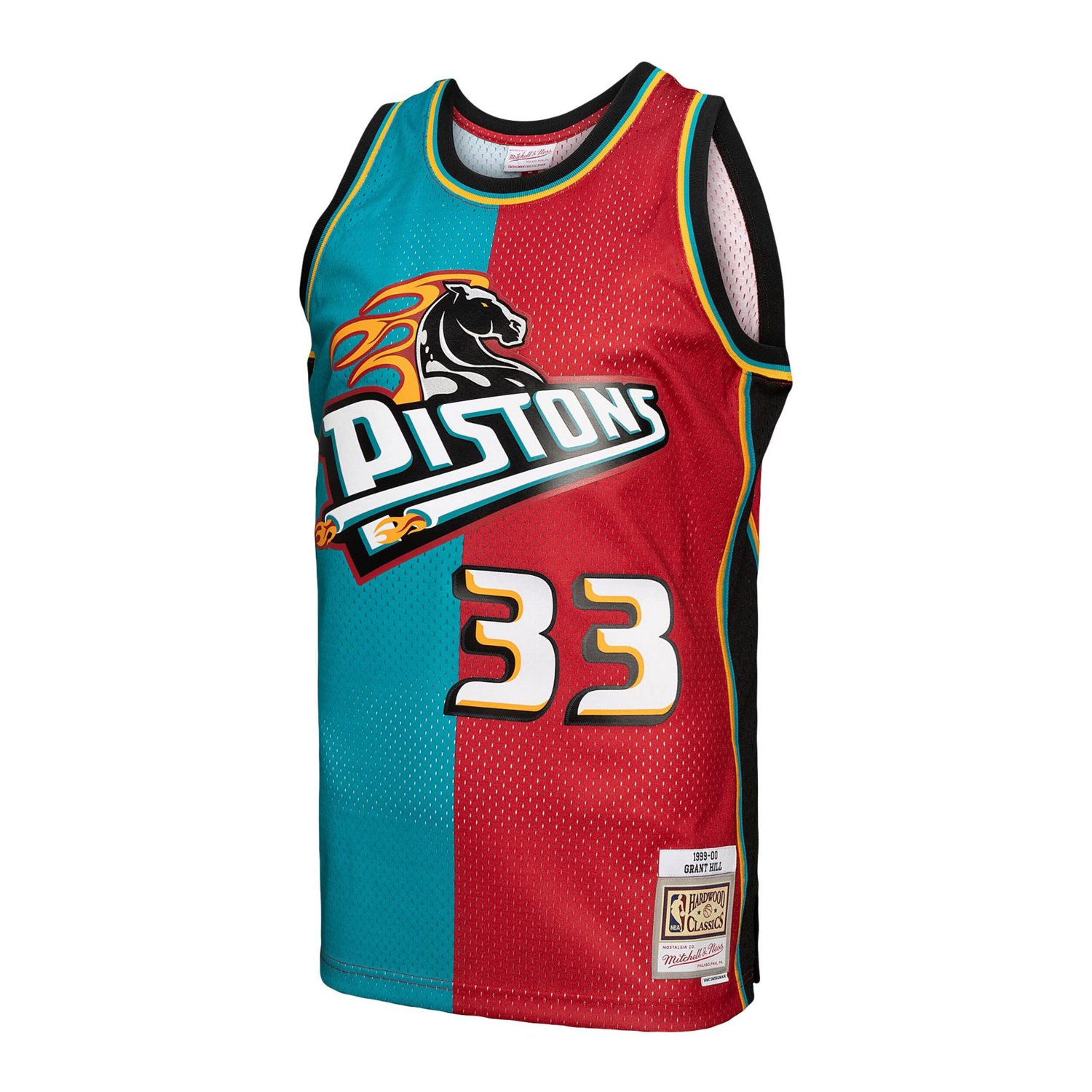 Mitchell  Ness Grant Hill /Red Detroit Pistons Hardwood Classics 1999/00 Split Swingman Jersey                                   - view number 2