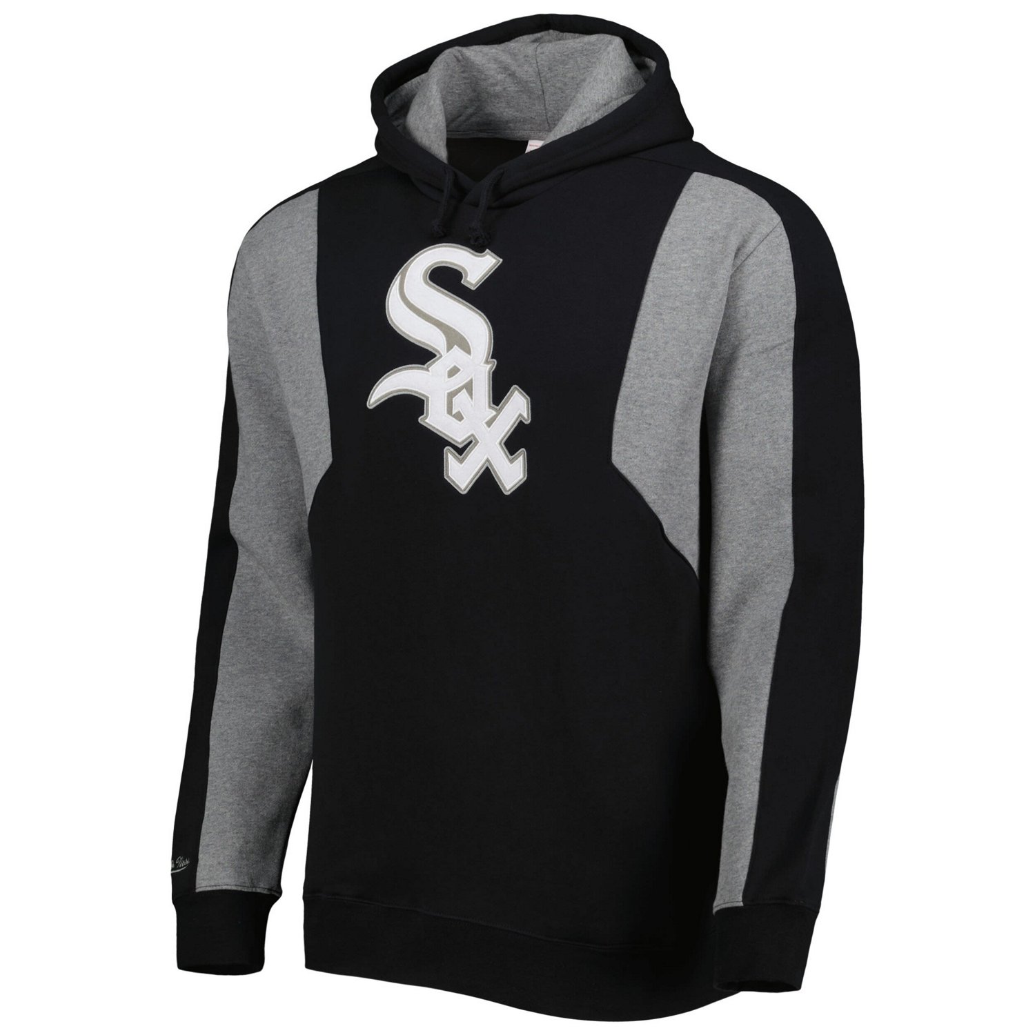 Mitchell  Ness Gray Chicago White Sox Colorblocked Fleece Pullover Hoodie - view number 2