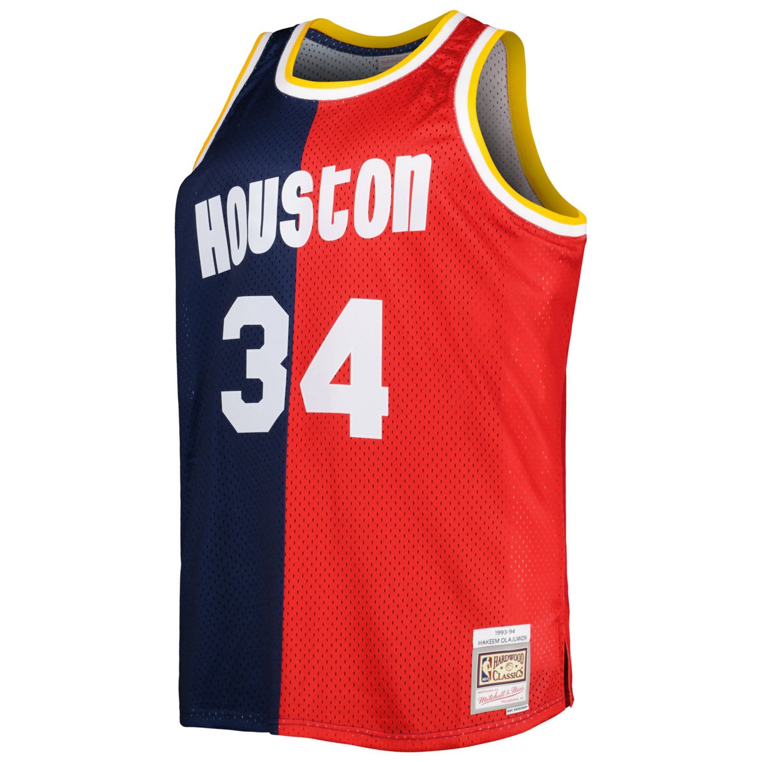 Mitchell  Ness Hakeem Olajuwon /Red Houston Rockets Big  Tall Hardwood Classics 1993/94 Split Swingman Jersey                    - view number 2