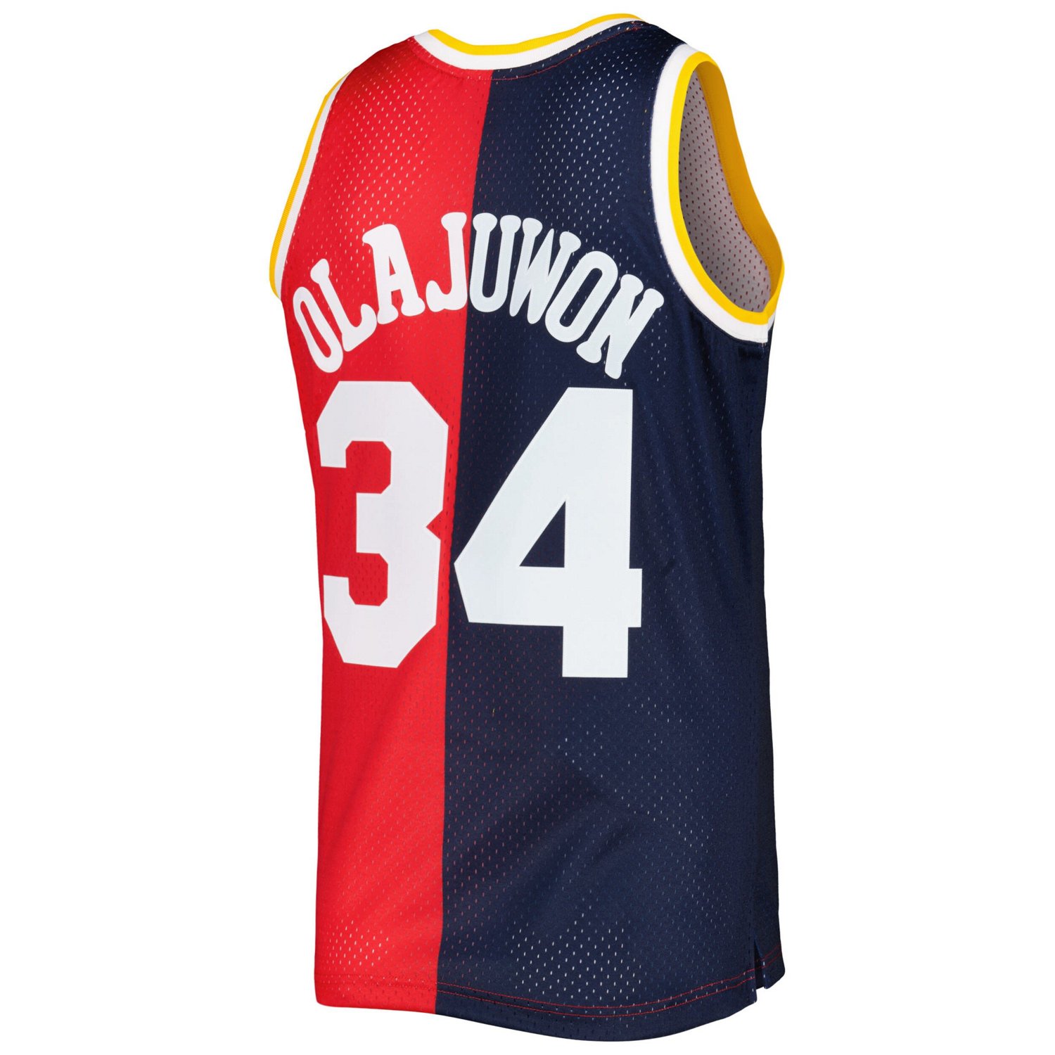 Mitchell  Ness Hakeem Olajuwon /Red Houston Rockets Hardwood Classics 1993/94 Split Swingman Jersey - view number 3