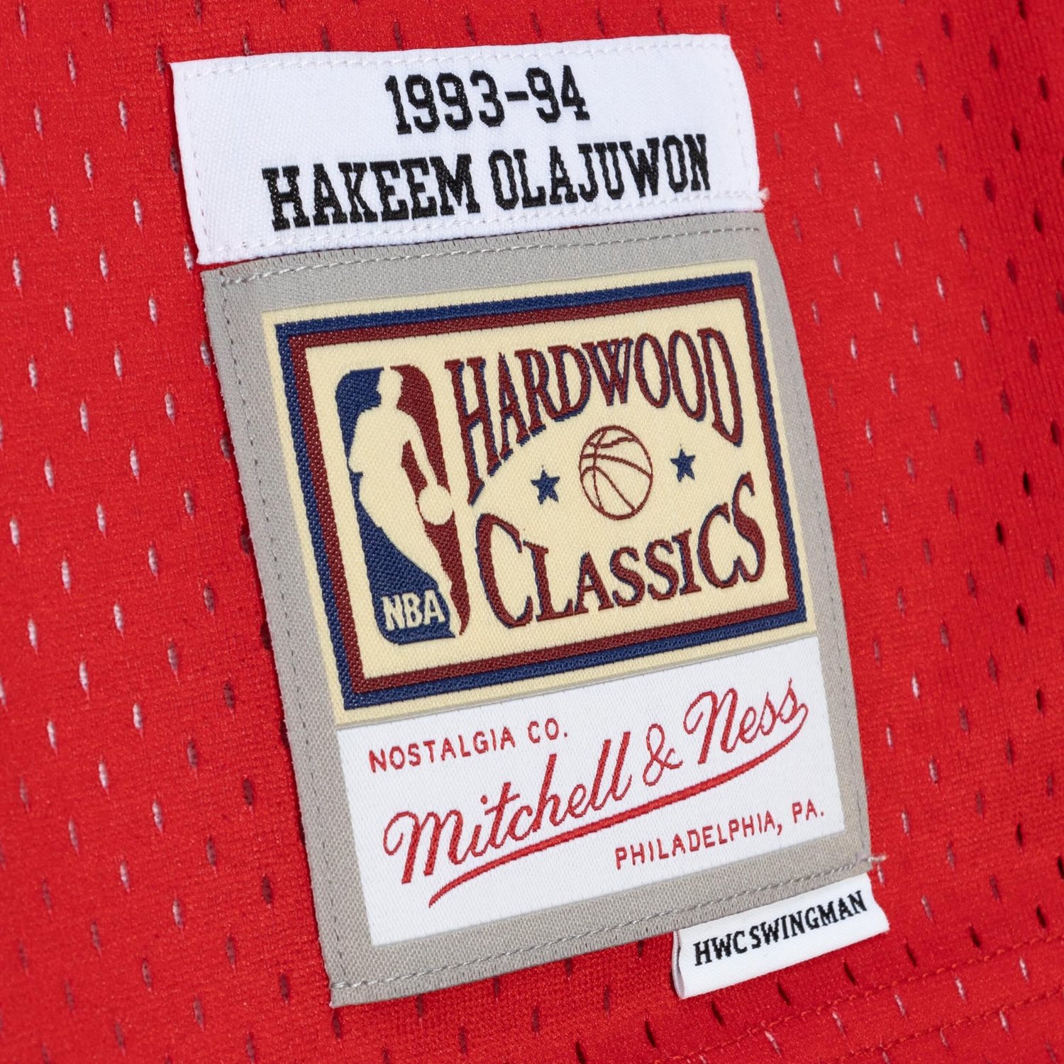 Mitchell  Ness Hakeem Olajuwon /Red Houston Rockets Hardwood Classics 1993/94 Split Swingman Jersey - view number 4