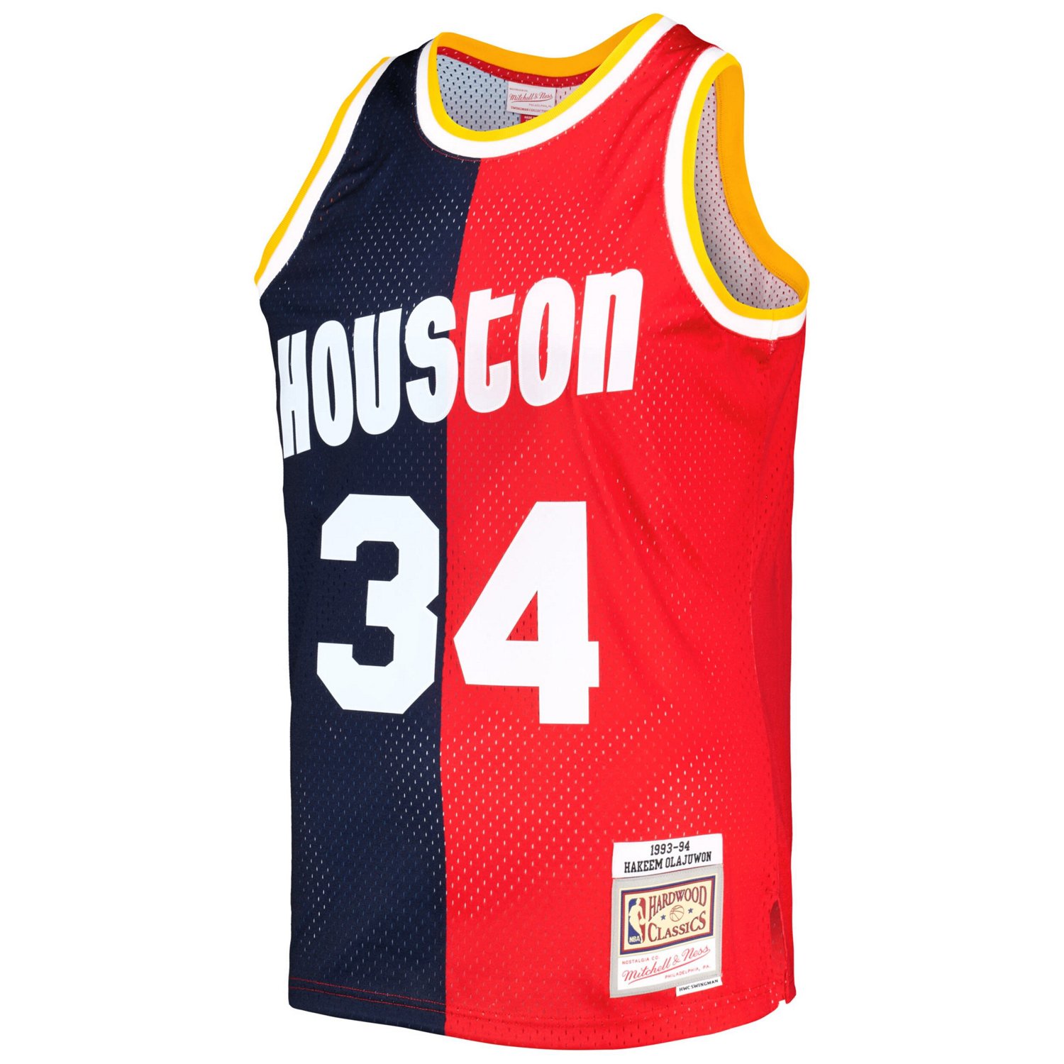 Mitchell  Ness Hakeem Olajuwon /Red Houston Rockets Hardwood Classics 1993/94 Split Swingman Jersey - view number 2
