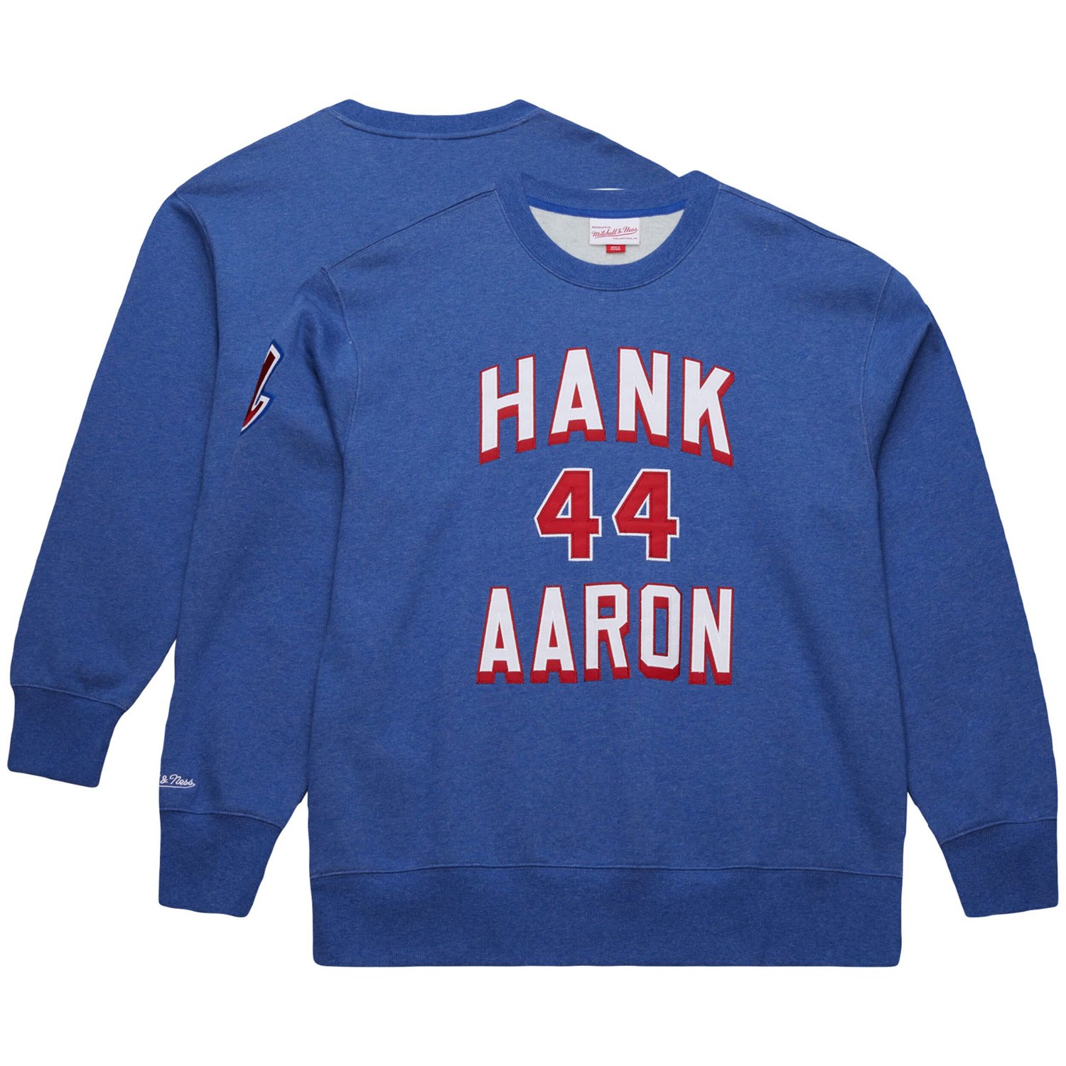 Mitchell  Ness Hank Aaron Atlanta Braves Legends Collection Vintage Logo Fleece Name Number Pullover Sweatshirt