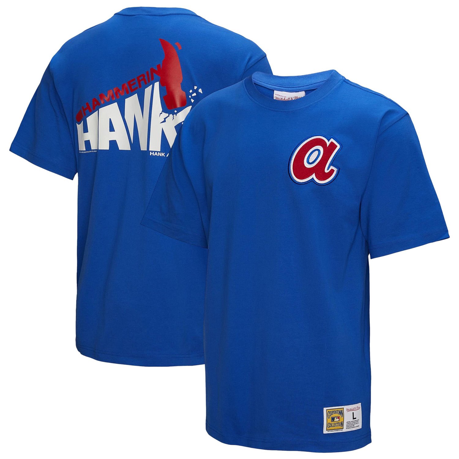 Mitchell  Ness Hank Aaron Atlanta Braves Legends Collection Vintage Logo T-Shirt