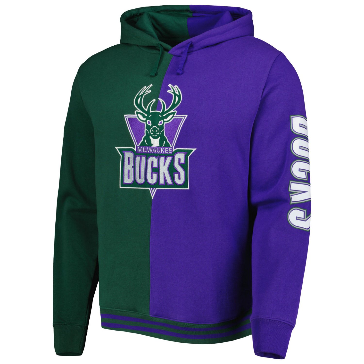 Mitchell  Ness Hunter /Purple Milwaukee Bucks Big  Tall Hardwood Classics Split Pullover Hoodie - view number 2