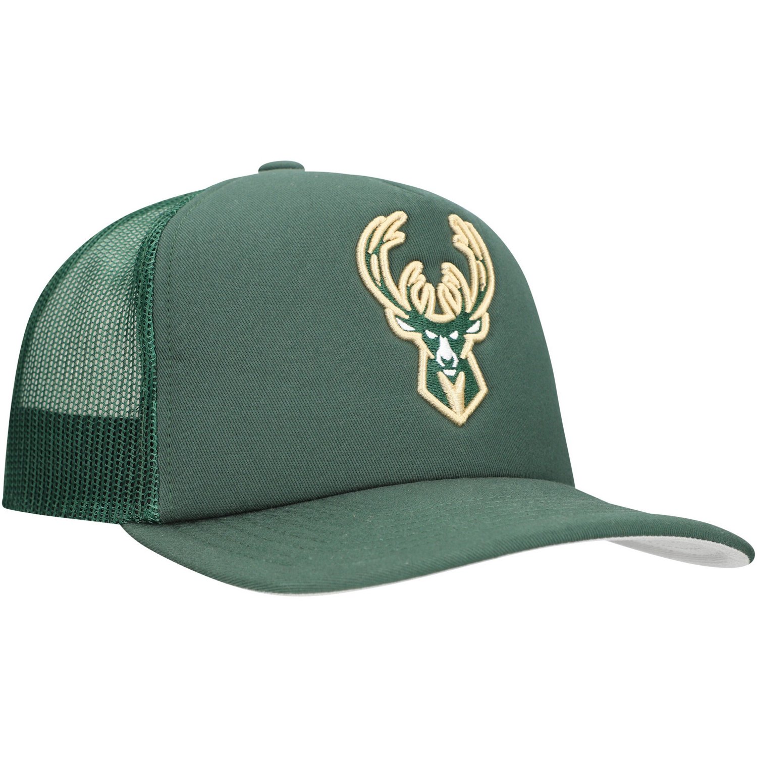 Mitchell  Ness Hunter Milwaukee Bucks Core Evergreen OTC Trucker Adjustable Hat - view number 3