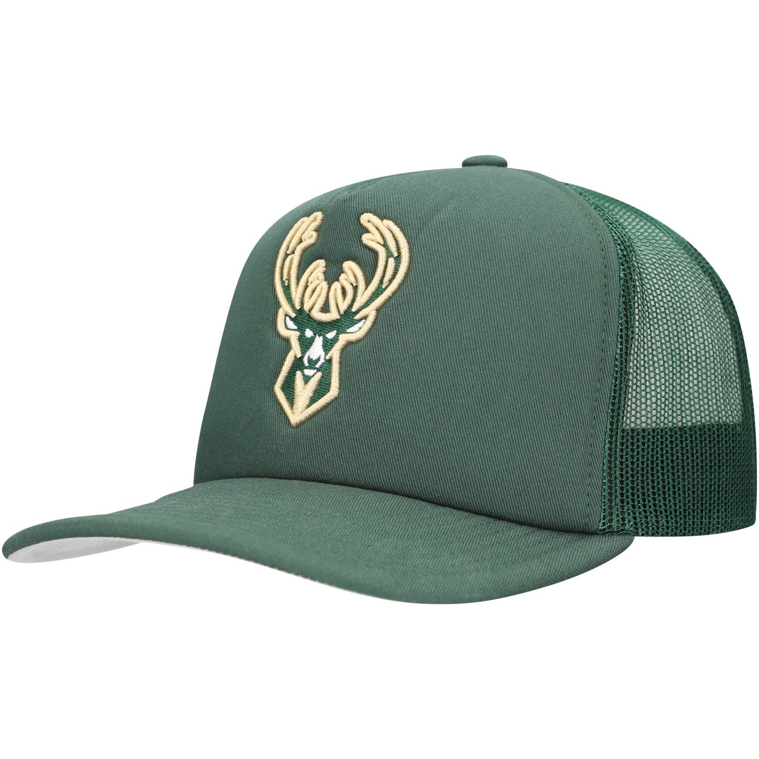 Mitchell  Ness Hunter Milwaukee Bucks Core Evergreen OTC Trucker Adjustable Hat